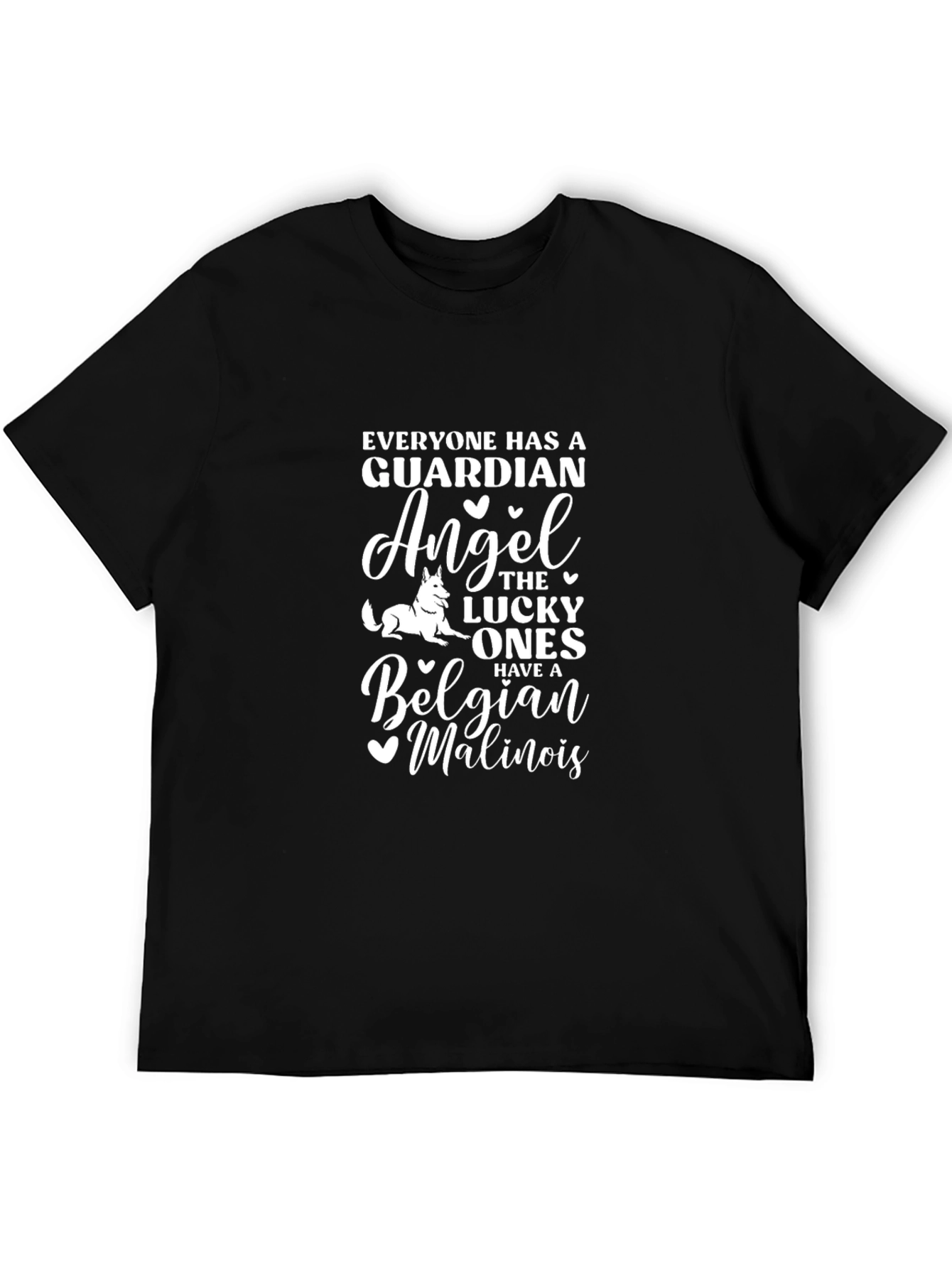 Black Guardian Angel Belgian Malinois T-Shirt view 5