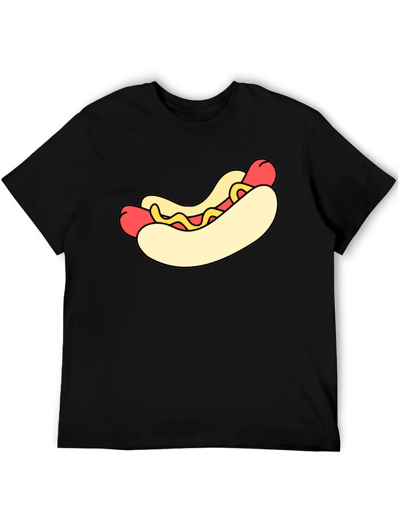 Black Hot Dog Graphic Black T-Shirt view 5