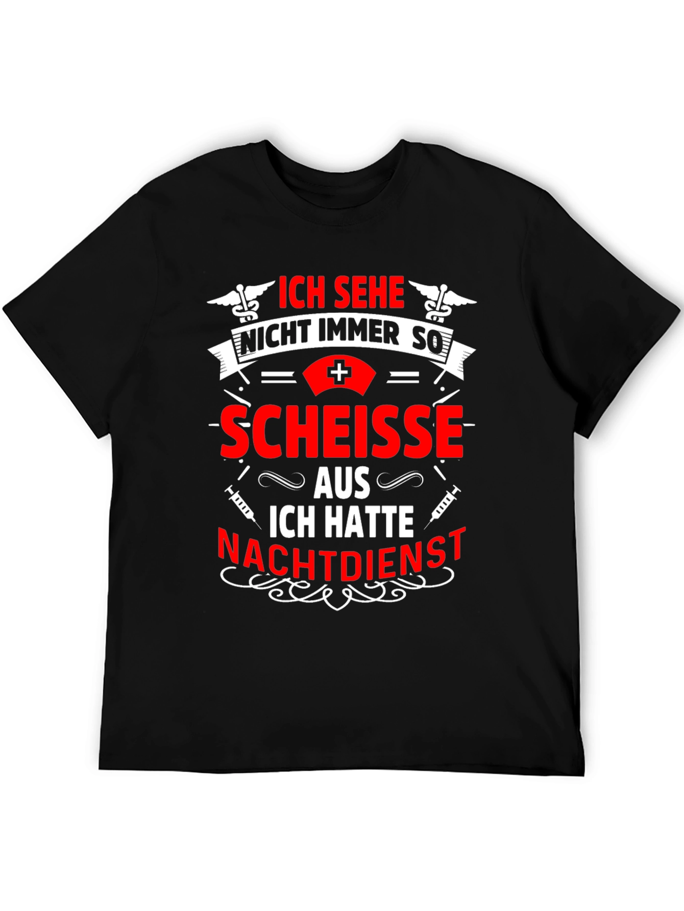 Black Funny Nurse Night Shift T-Shirt - Ich Sehe Nicht Immer So! view 5