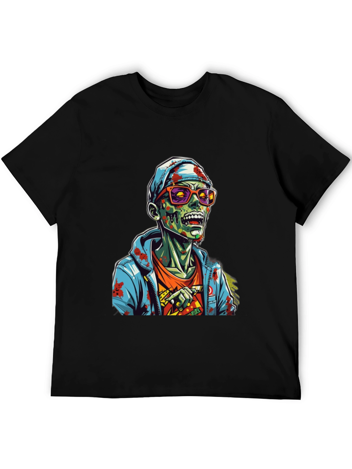 Black Zombie Graphic T-Shirt - Men's Black Tee view 5