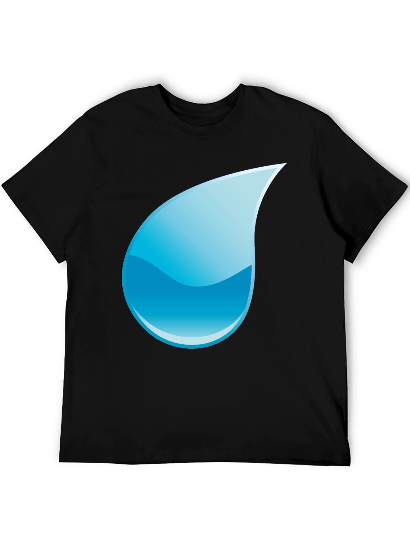 Black Black T-Shirt with Water Drop Design view 5