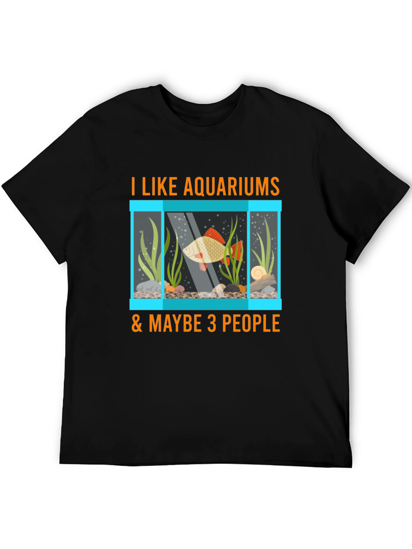 Black Aquarium Lover T-Shirt: Fish Tank & Maybe 3 People view 5