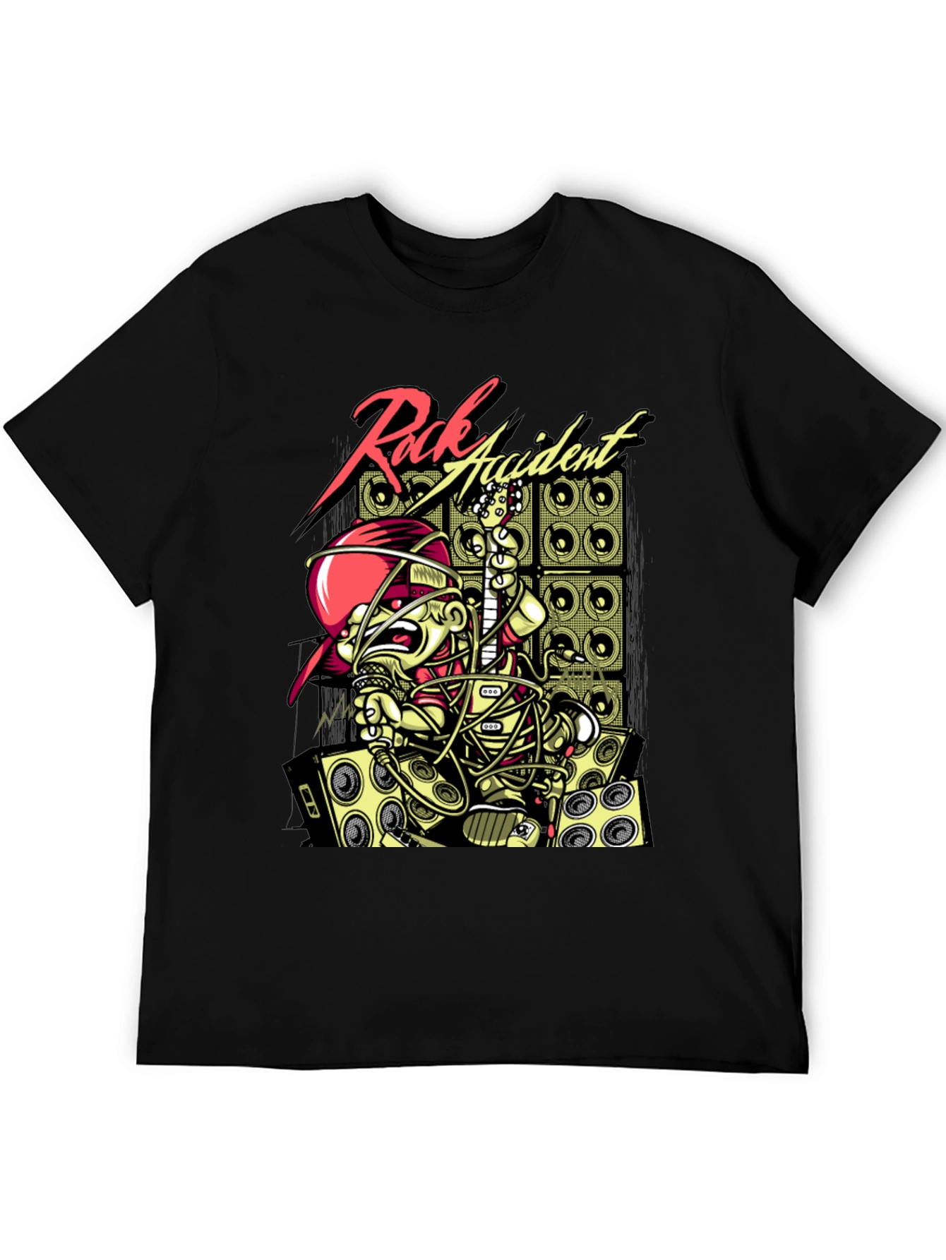 Black Rock Accident Graphic Print Black T-Shirt view 5