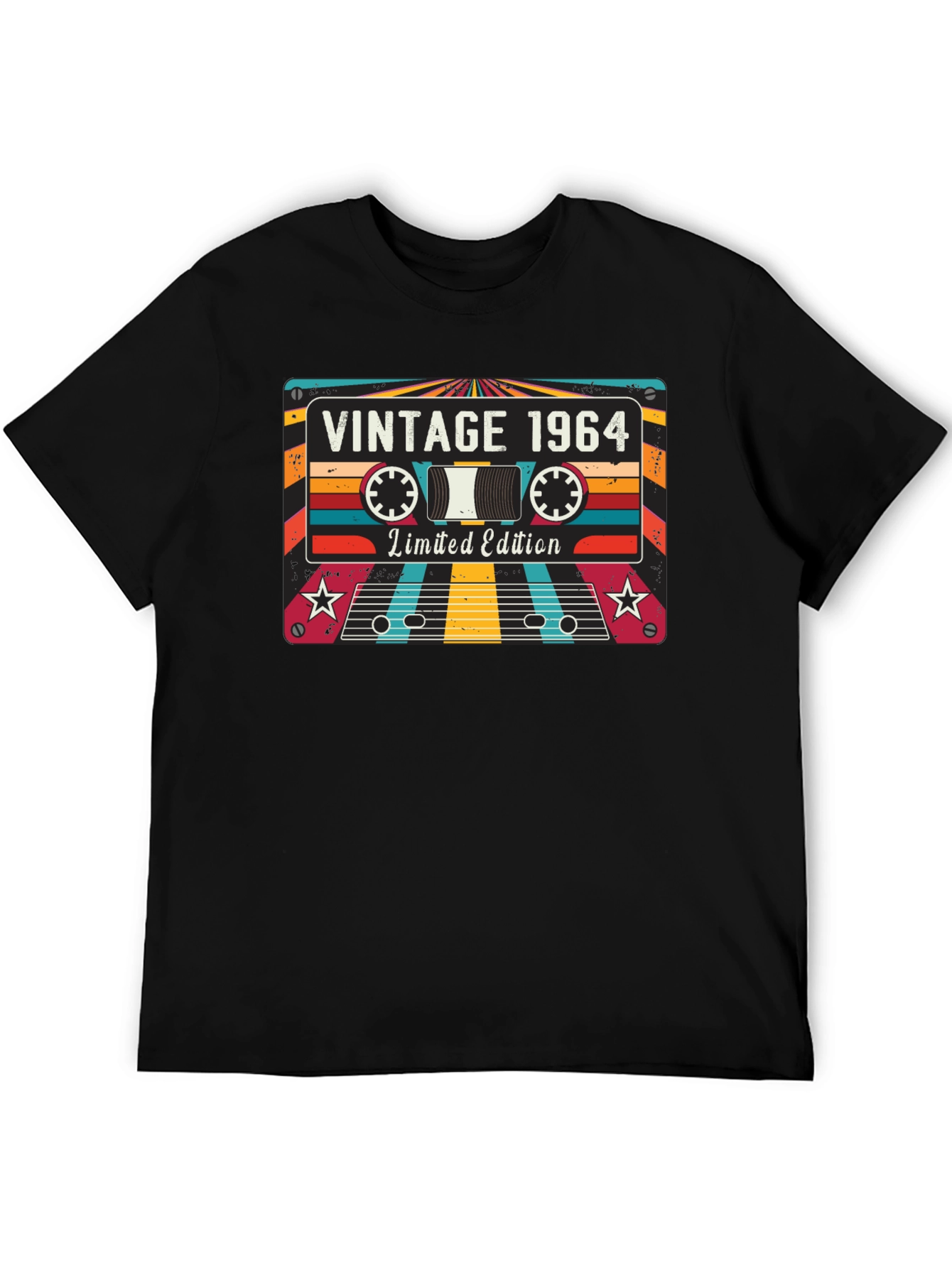 Black Vintage 1964 Cassette Tape T-Shirt - Limited Edition view 5