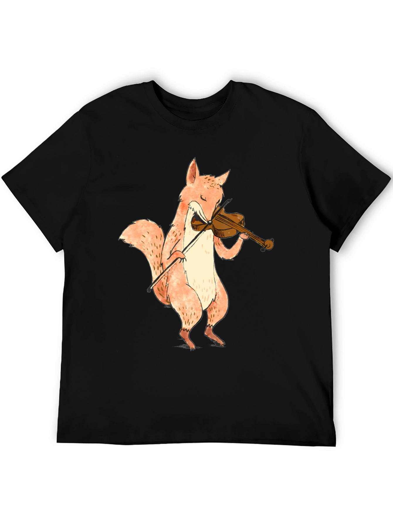 Black Fox Playing Violin Graphic T-Shirt - Unisex view 5