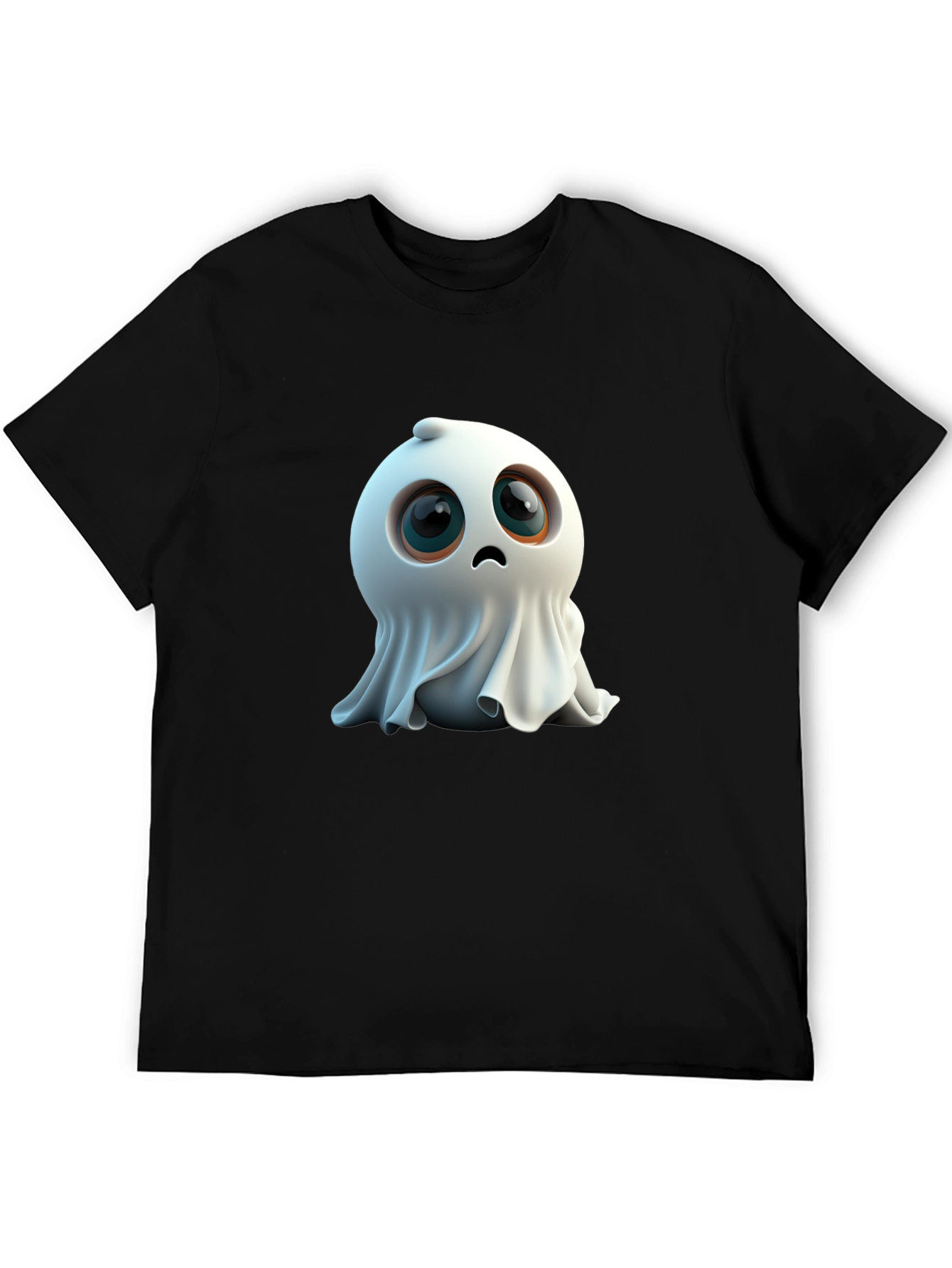 Black Cute Ghost Graphic Black T-Shirt view 5