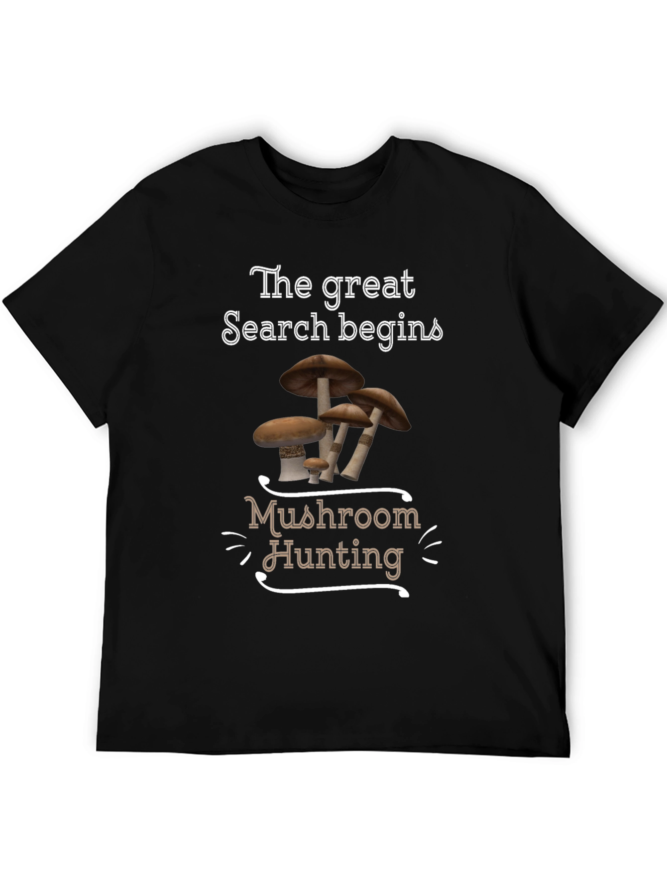 Black Mushroom Hunting Graphic Tee view 5