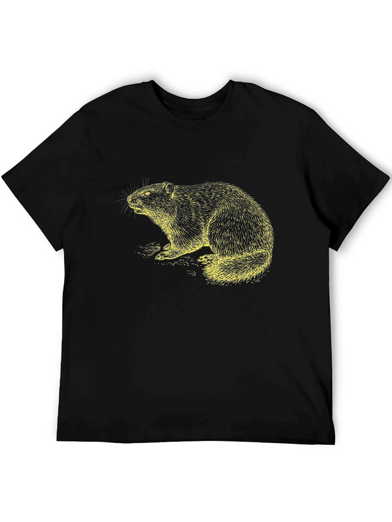 Black Beaver Graphic Tee - Classic Black Cotton T-Shirt view 5