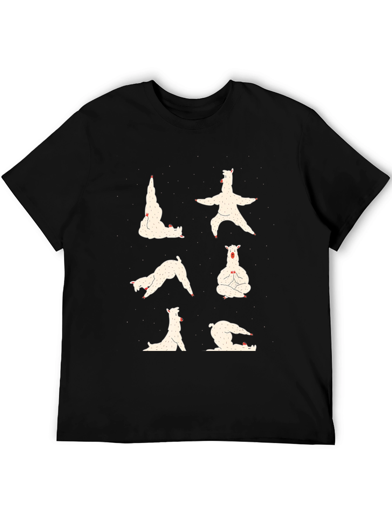 Black Yoga Llama Graphic Tee - Soft Cotton Blend view 5