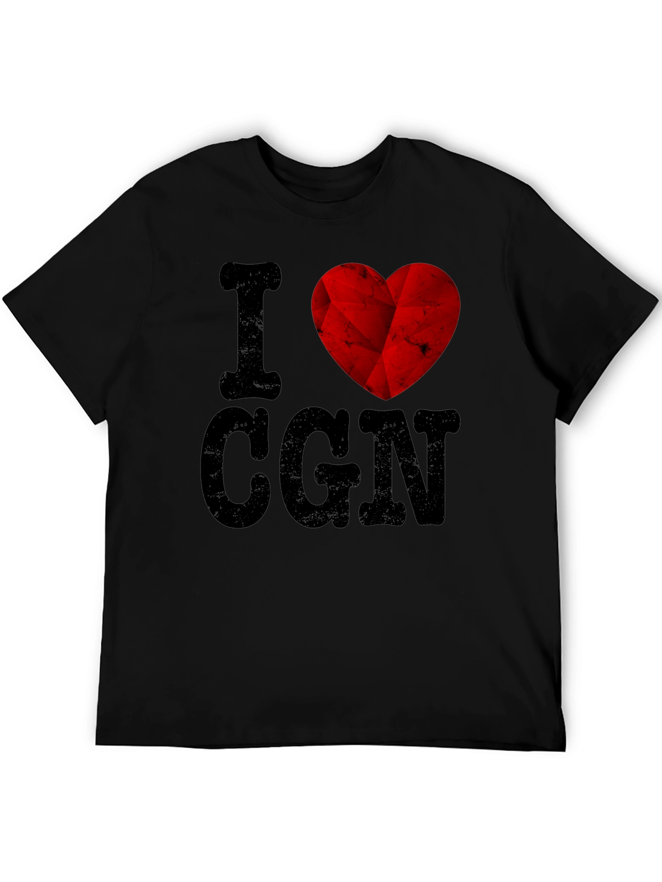 Black I Love CGN Graphic T-Shirt - Black Cotton Tee view 5