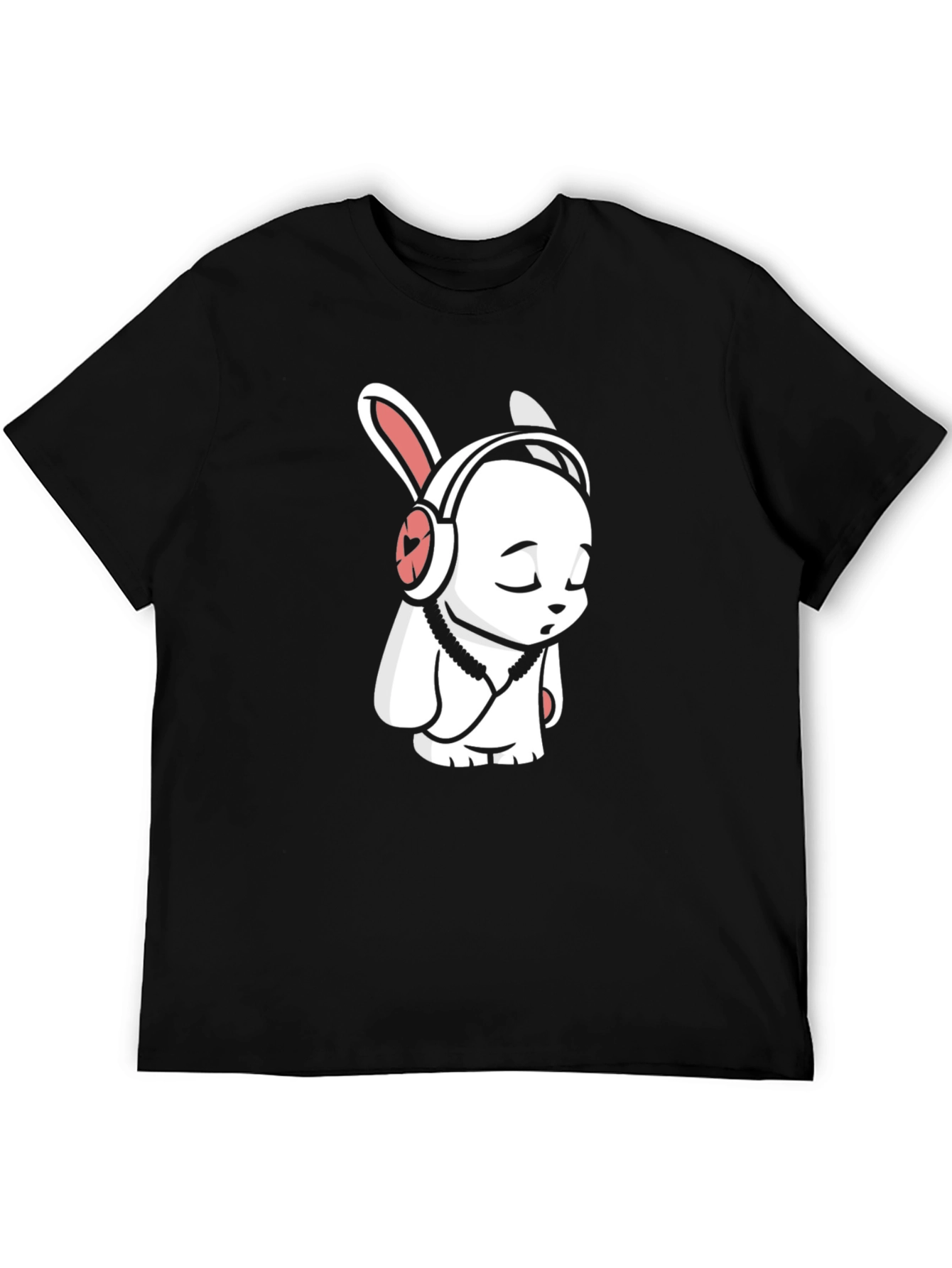 Black Cool Rabbit Tee - Black Graphic T-Shirt view 5