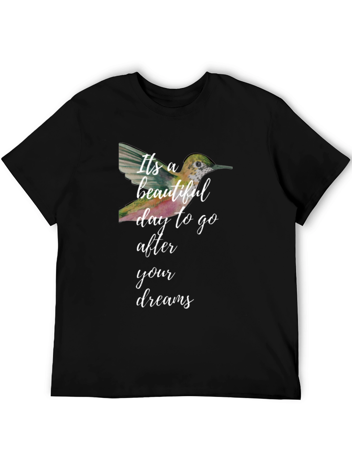 Black Beautiful Day Hummingbird T-Shirt view 5