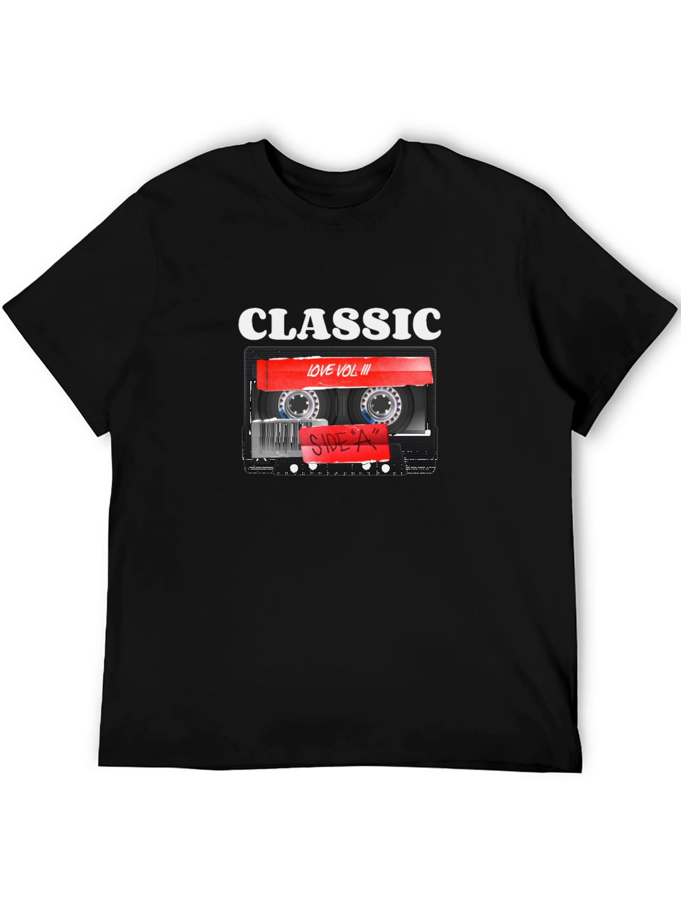 Black Classic Love Vol III Cassette Tape Graphic T-Shirt view 5