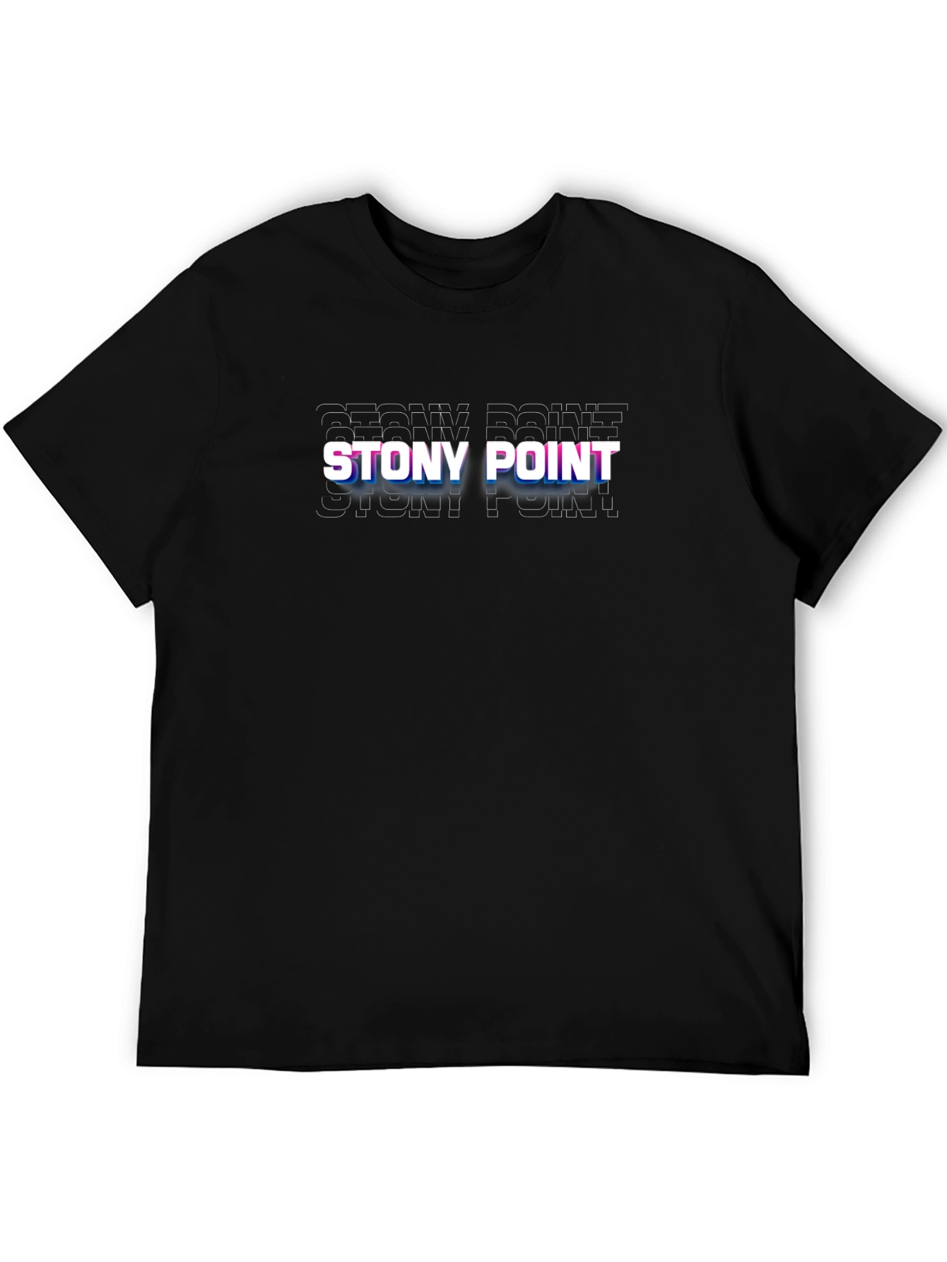 Black Stony Point Glitch T-Shirt - Modern Graphic Tee view 5