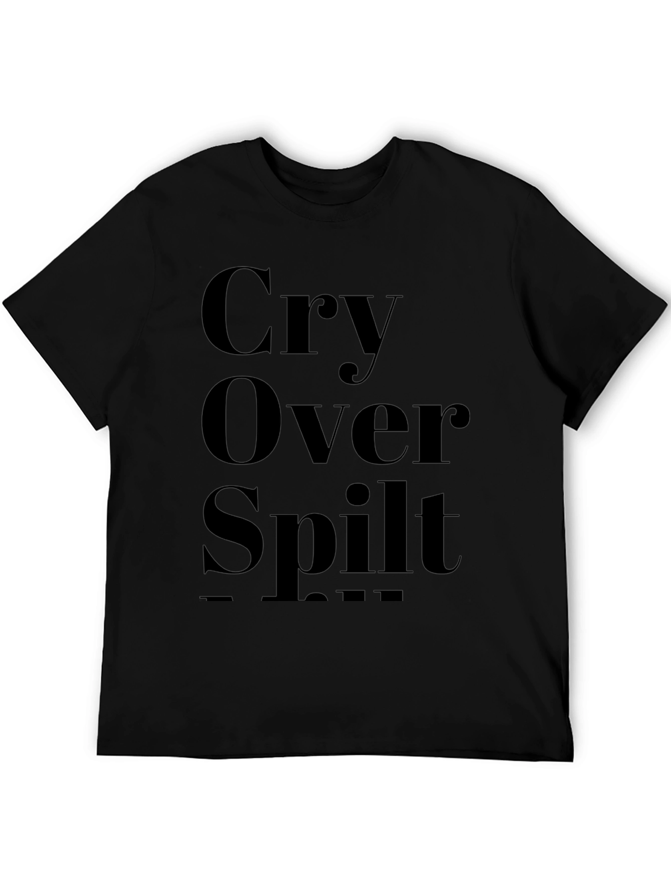 Black Cry Over Spilt Milk T-Shirt - Soft Cotton Graphic Tee view 5