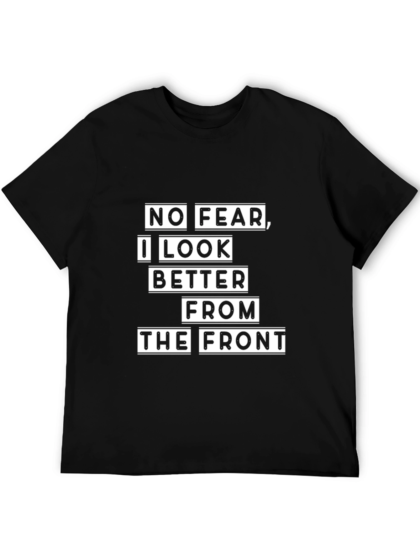 Black Funny "No Fear" Graphic T-Shirt view 5