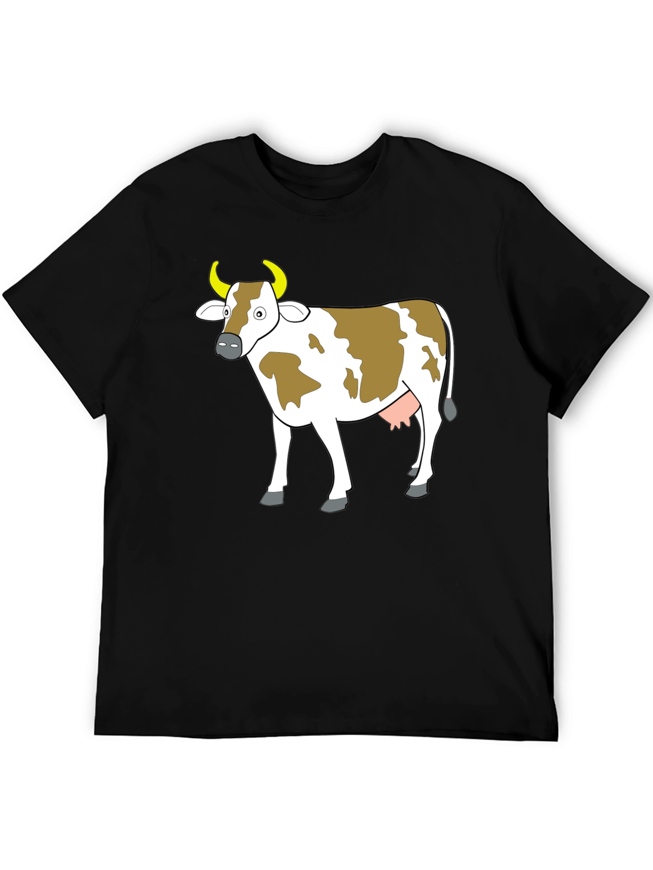 Black Cow Graphic Tee - Black Unisex T-Shirt view 5