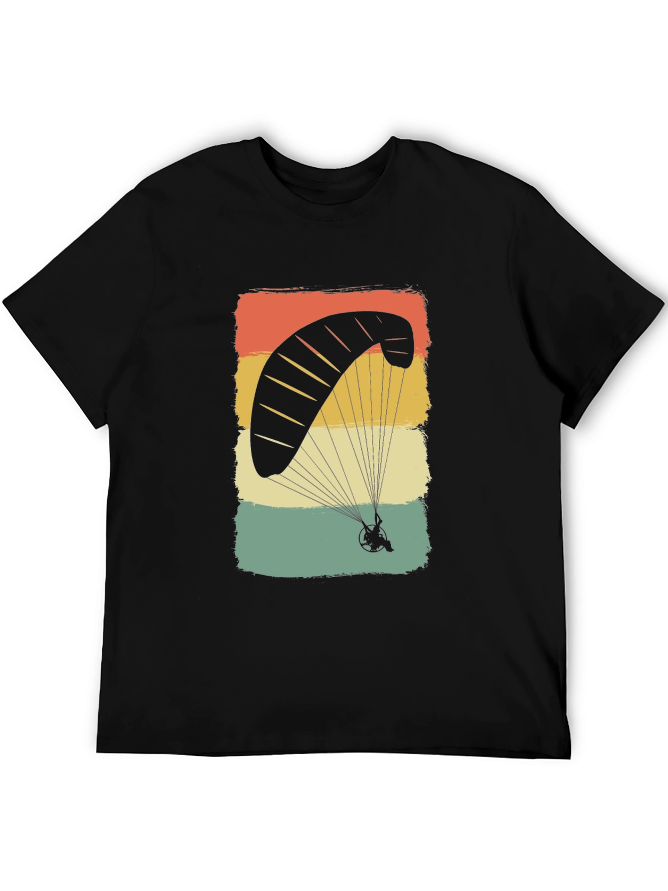 Black Vintage Paragliding T-Shirt | Retro Powered Parachute Tee view 5