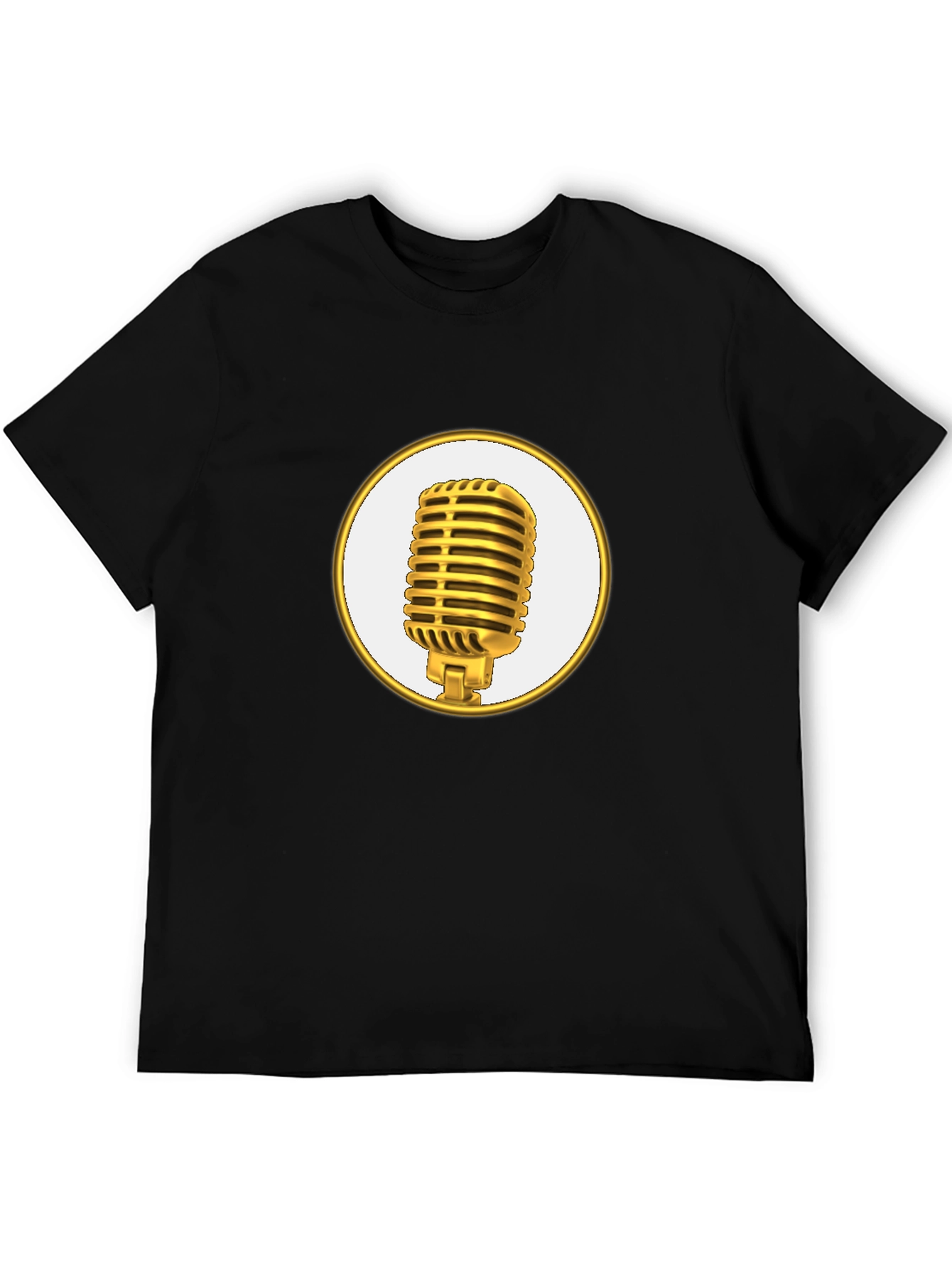 Black Retro Microphone Graphic Tee - Stylish & Comfortable view 5