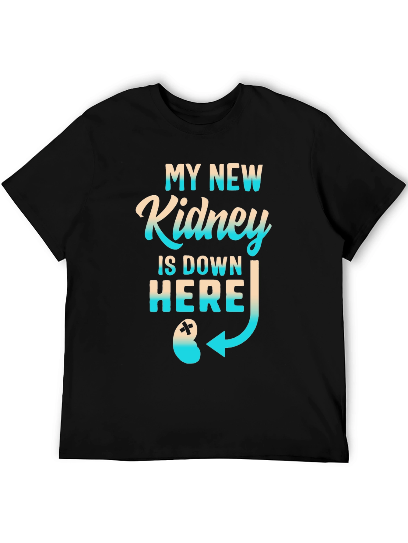 Black My New Kidney Funny Transplant T-Shirt view 5