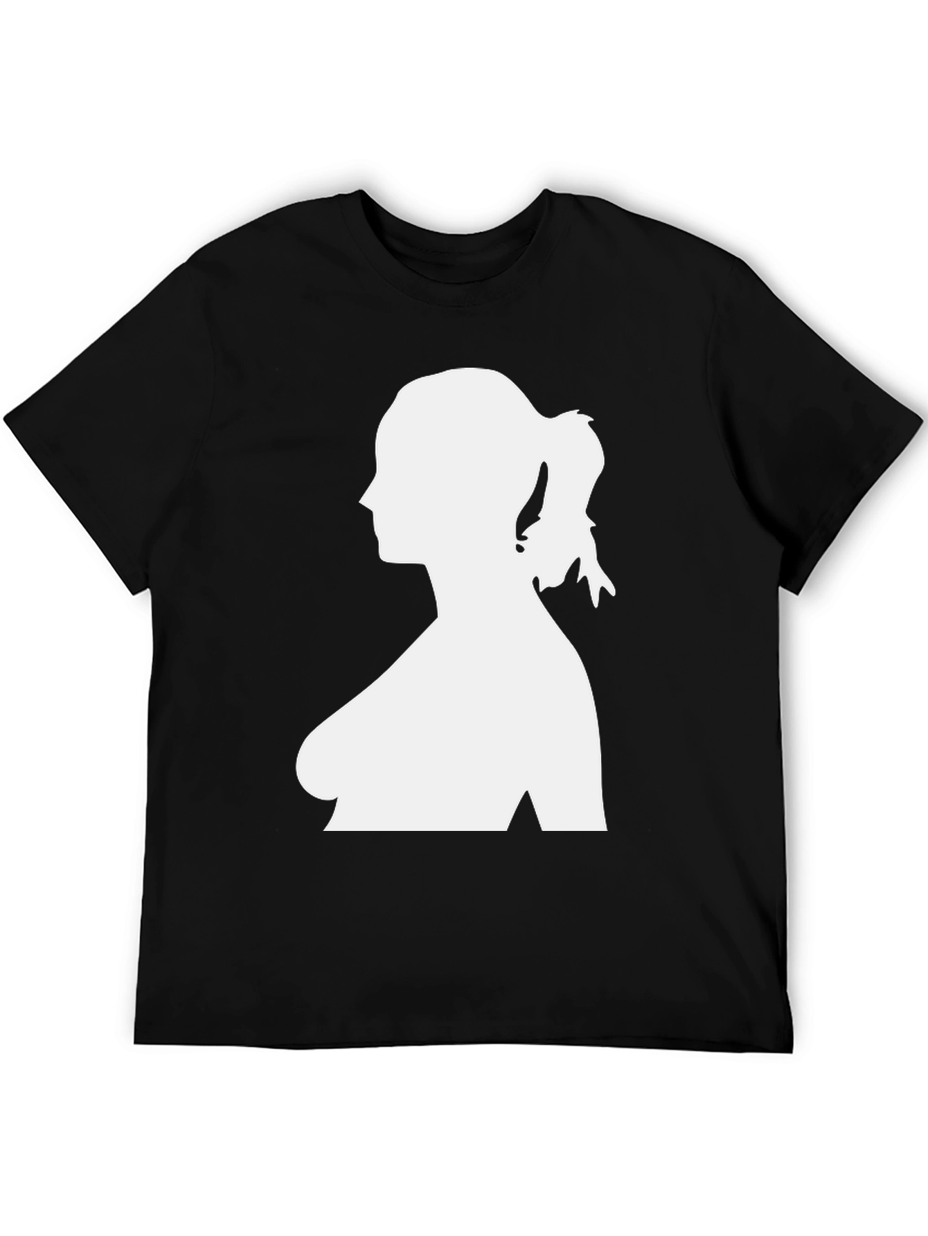 Black Silhouette Graphic Tee - Black Cotton T-Shirt view 5