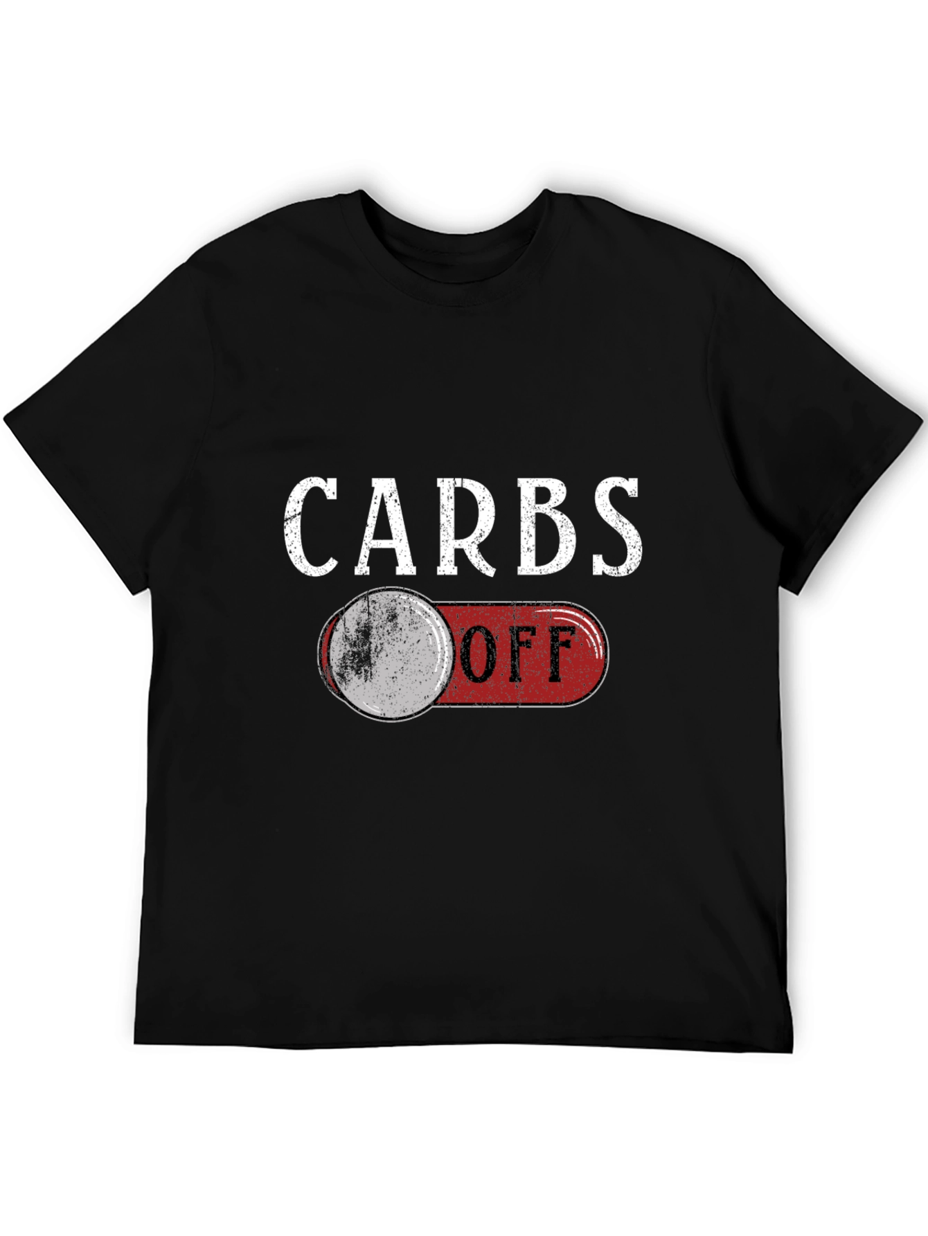 Black Carbs Off Funny Graphic T-Shirt view 5