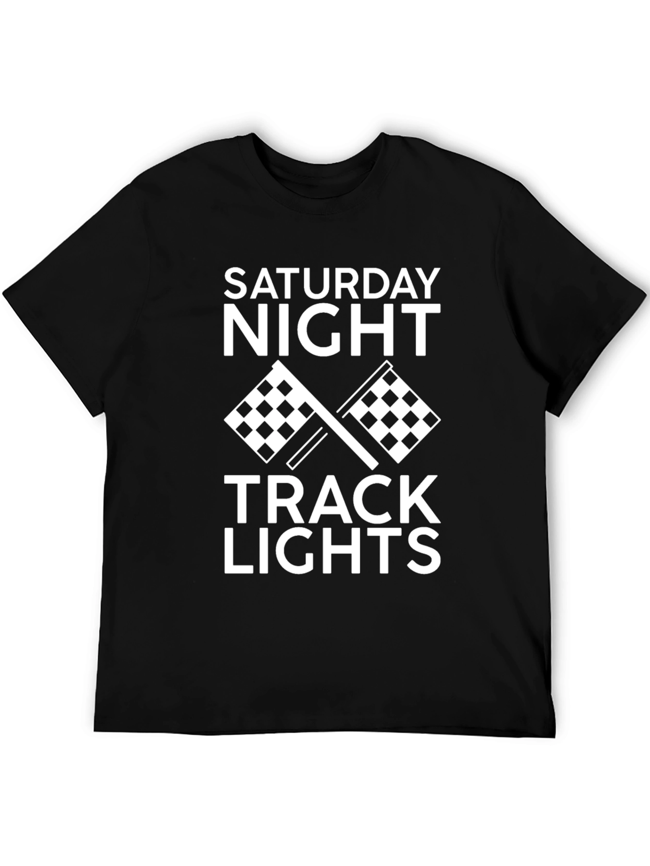 Black Saturday Night Track Lights Graphic Tee - Black Cotton view 5
