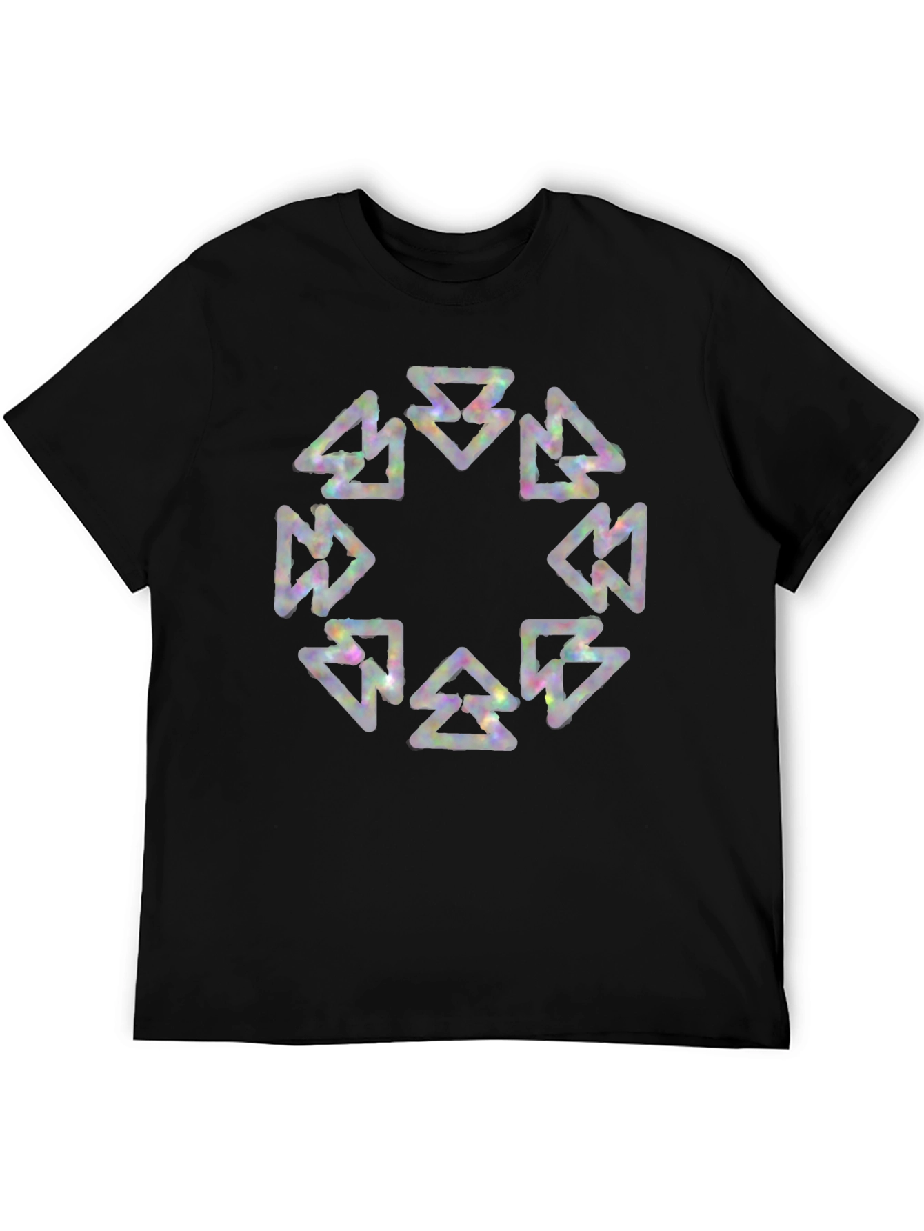 Black Abstract Graphic Print Black T-Shirt view 5
