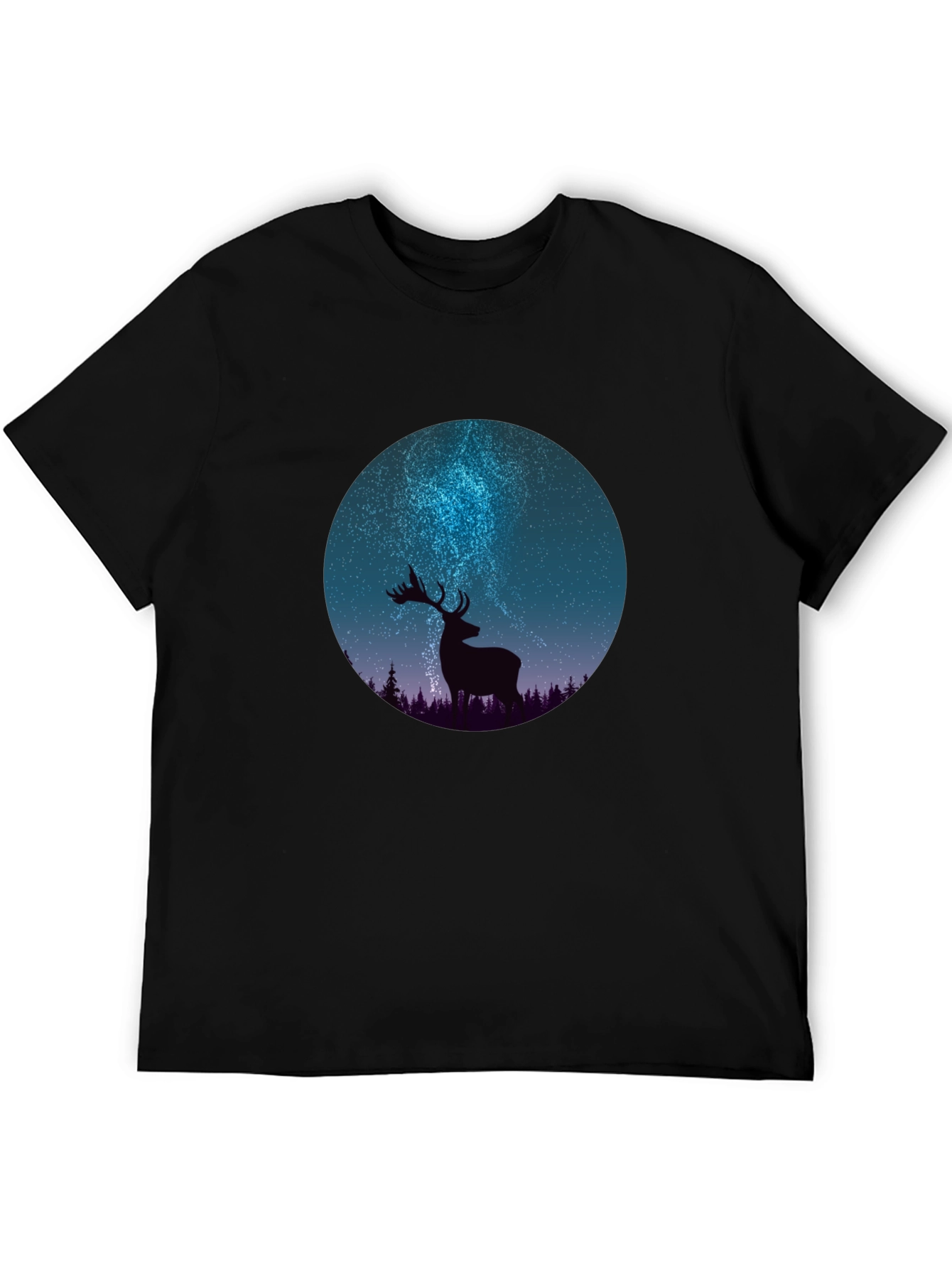Black Deer Silhouette Graphic Tee - Men's Black T-Shirt view 5