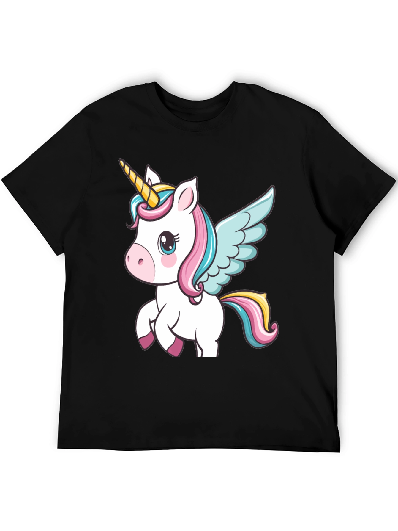 Black Unicorn Graphic Black T-Shirt view 5