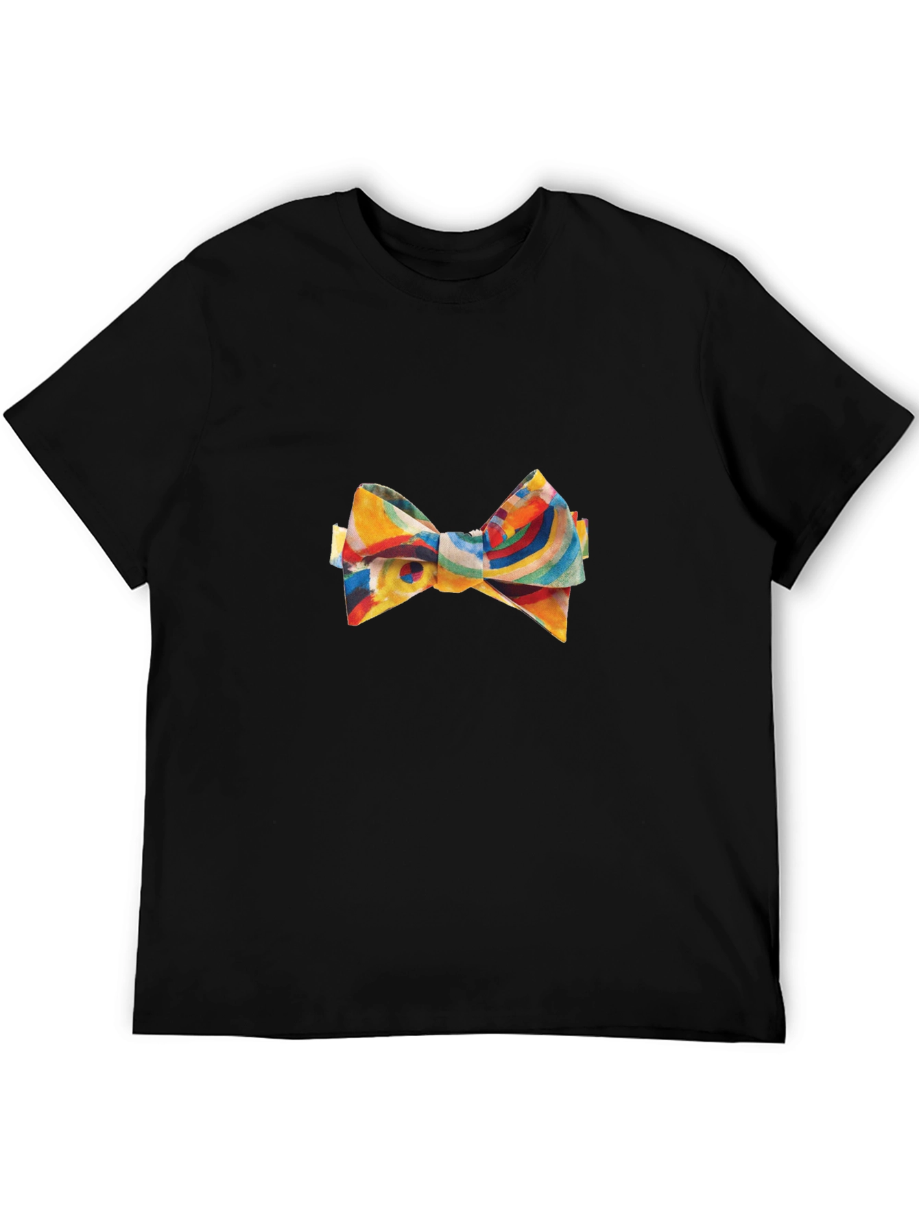 Black Abstract Bow Tie Graphic Black Tee view 5