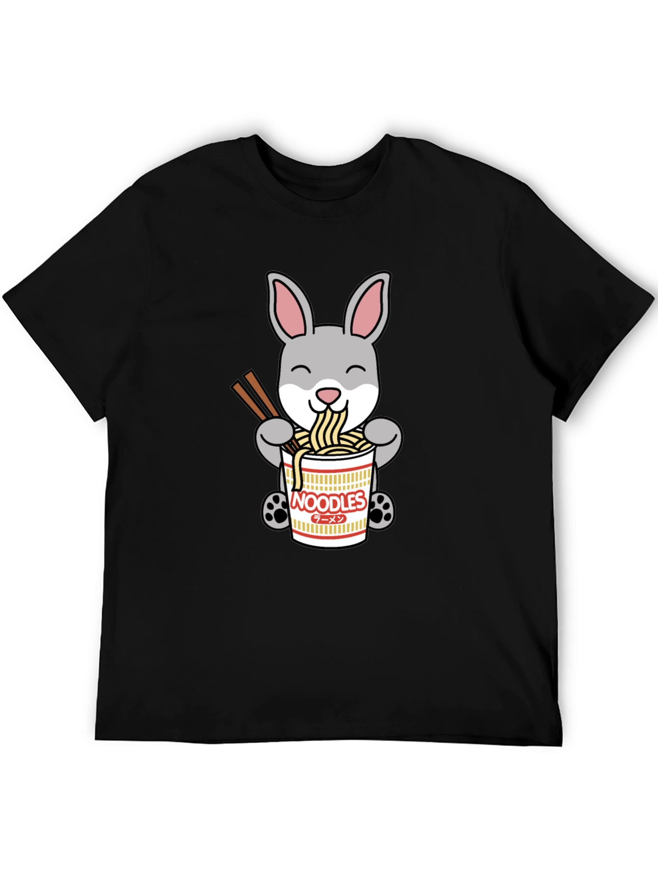 Black Rabbit Ramen T-Shirt - Cute Noodle Bunny Tee view 5