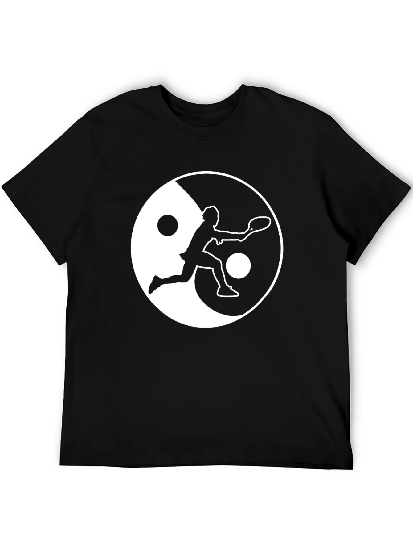 Black Yin Yang Tennis T-Shirt - Balance On & Off the Court! view 5