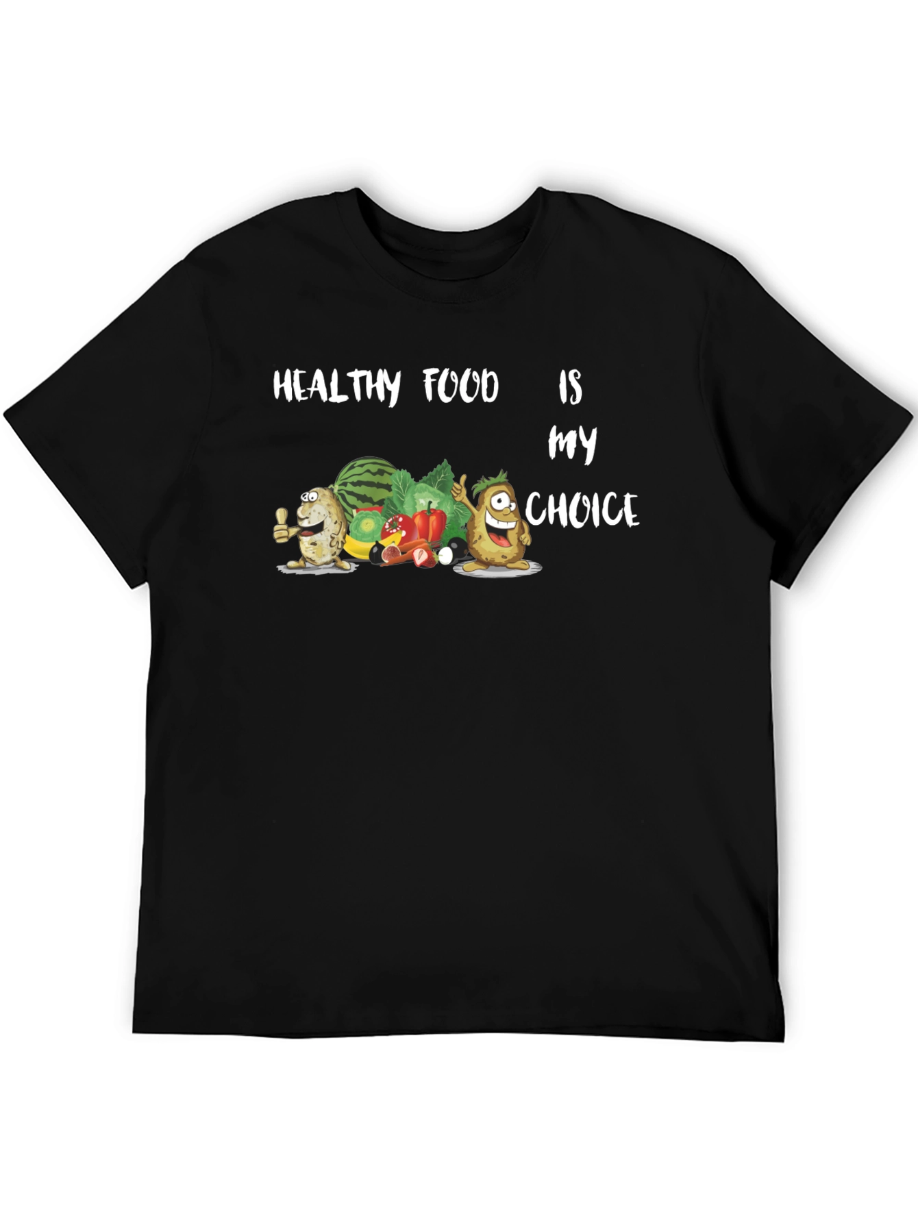 Black Healthy Food Choice T-Shirt - Black view 5
