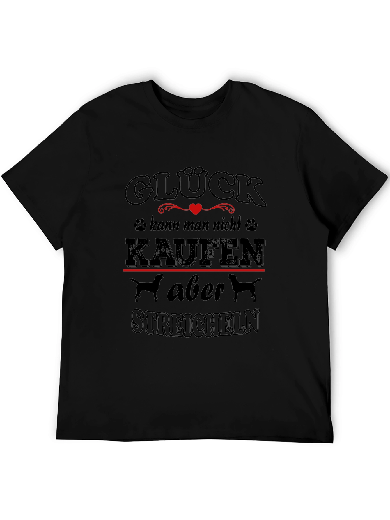 Black Glück Dog Lover T-Shirt - German Saying Tee view 5