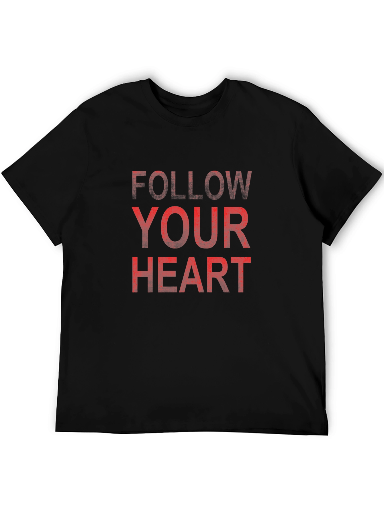 Black Follow Your Heart Graphic Tee - Men's Black T-Shirt view 5
