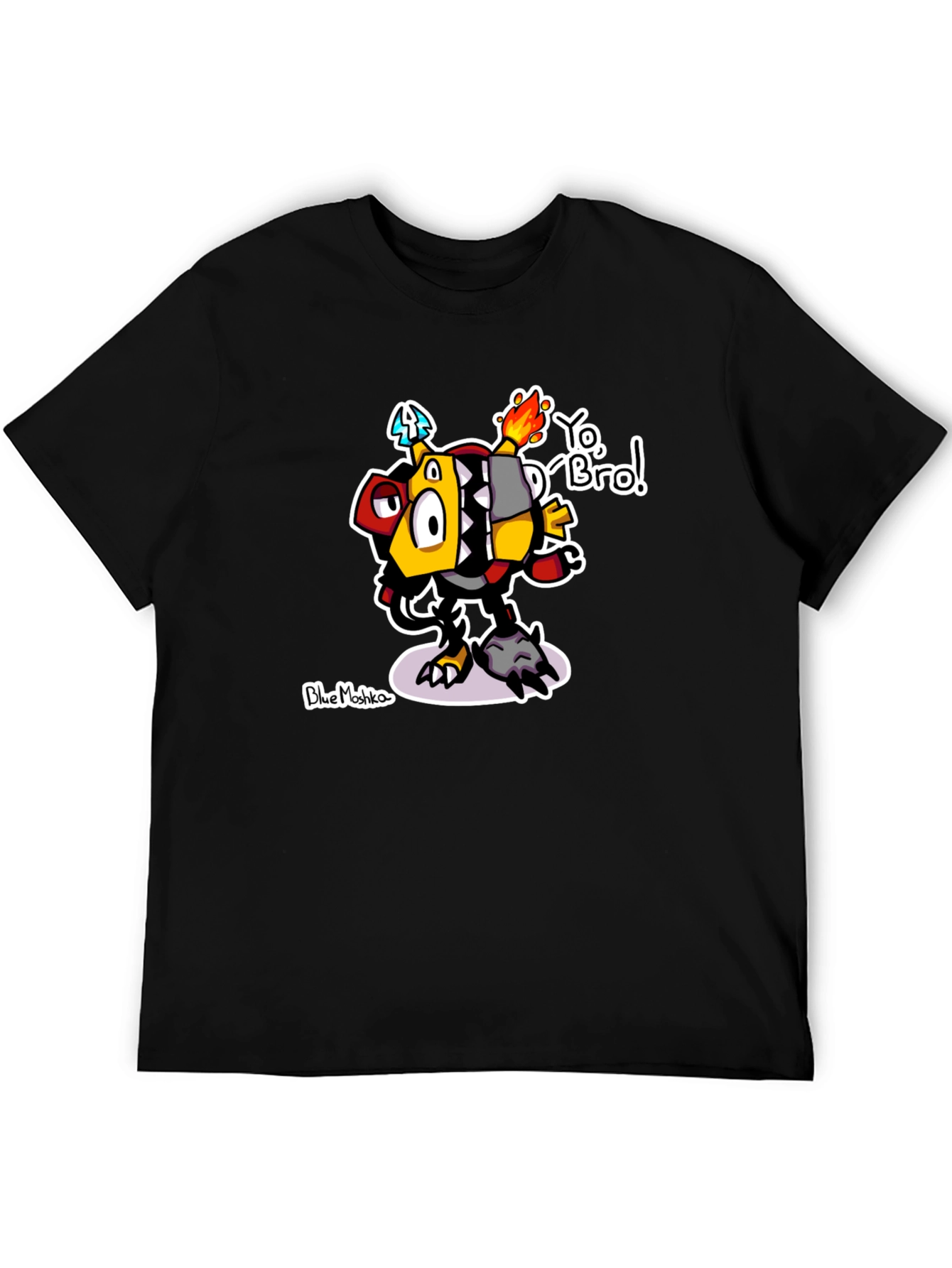 Black Yo Bro! Graphic T-Shirt - Unique Cartoon Design view 5