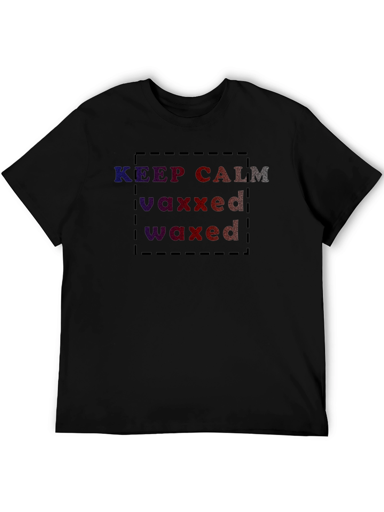 Black Keep Calm Vaxxed Waxed Graphic Tee view 5