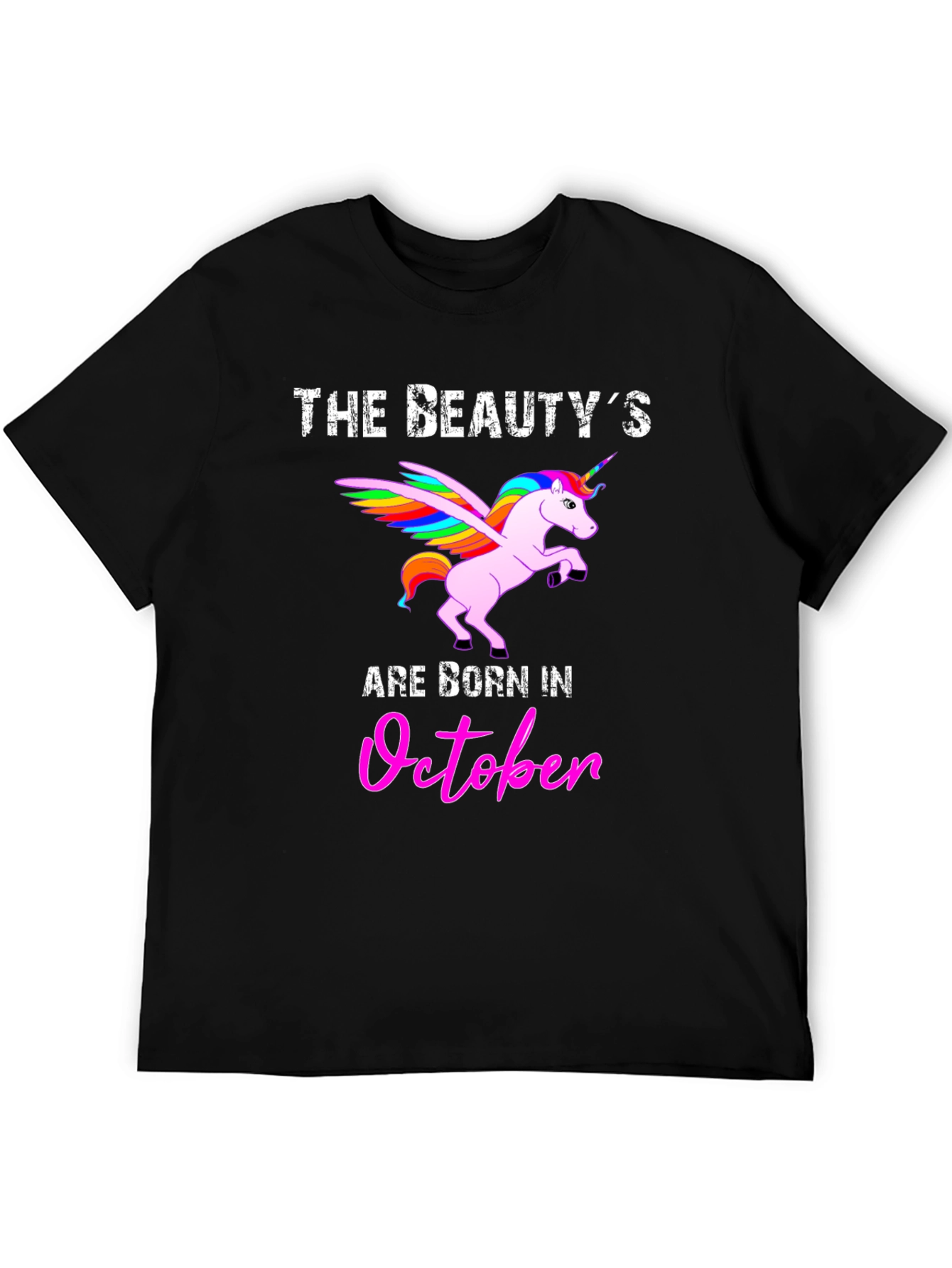 Black Beauty Born in October Graphic T-Shirt view 5