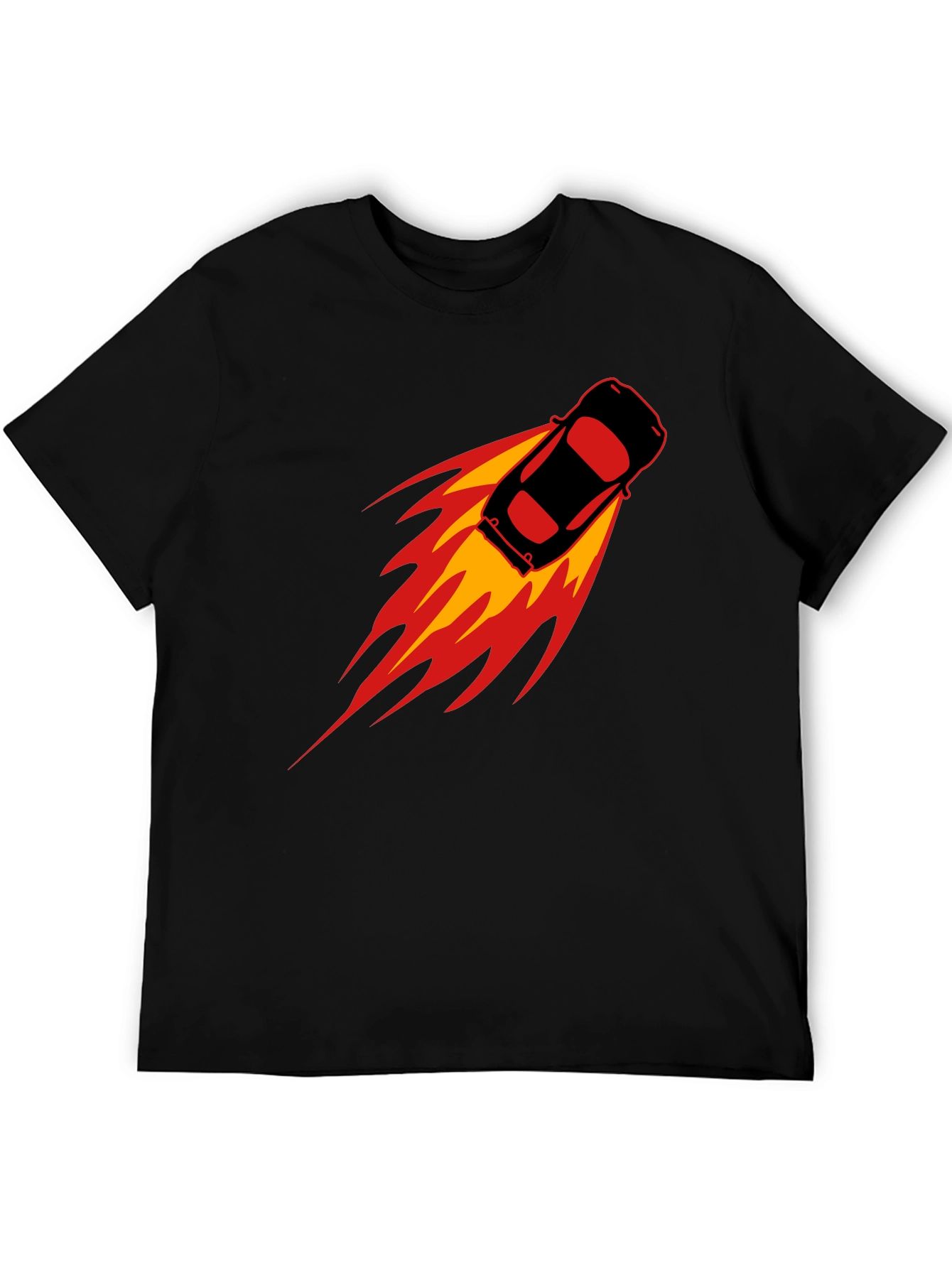 Black Speed Demon T-Shirt: Black Car with Flames view 5