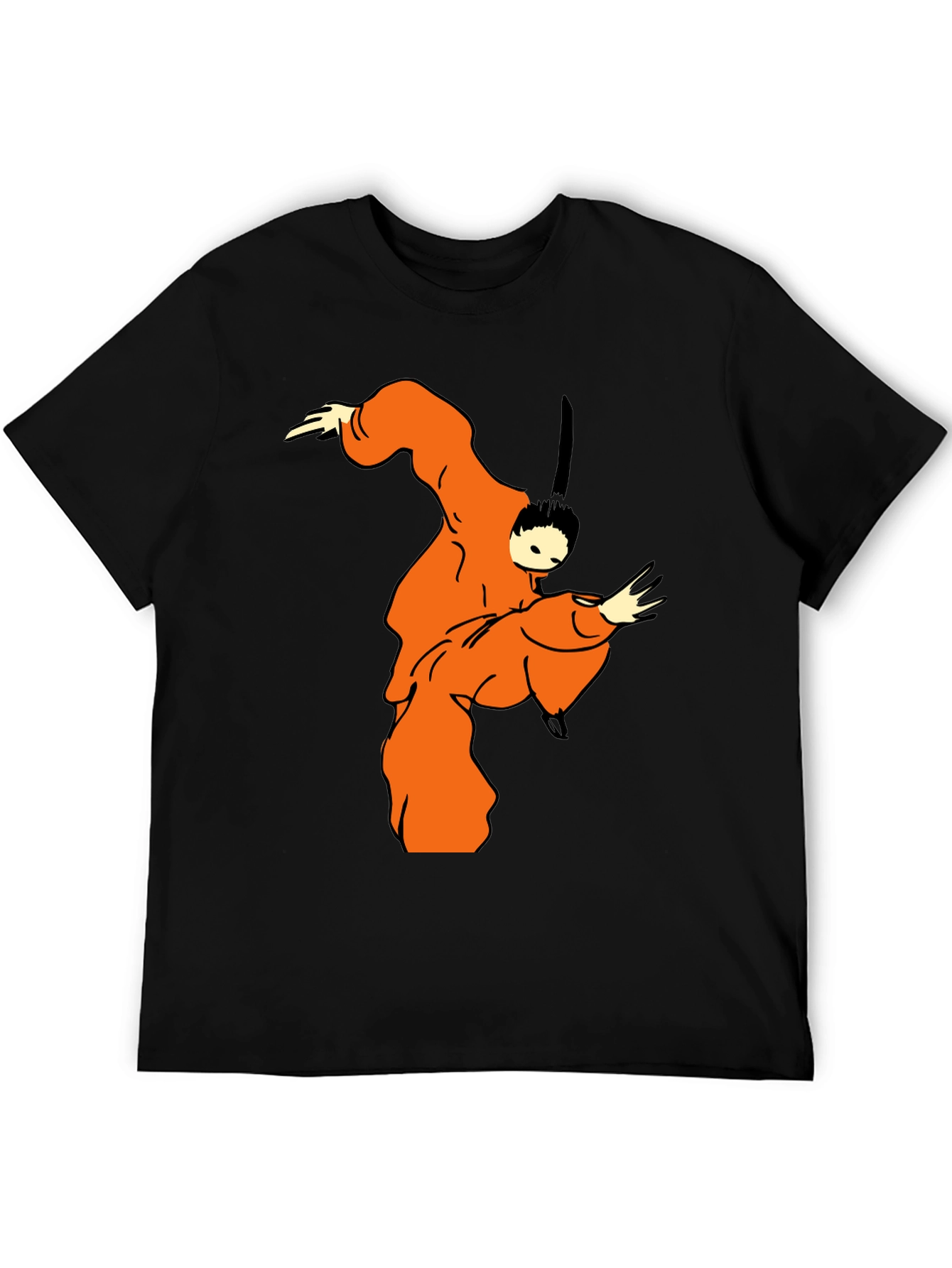 Black Samurai Style Graphic Tee - Black view 5