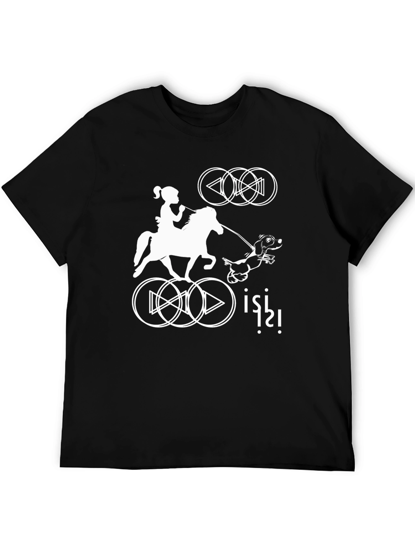 Black Novelty Graphic Tee - Girl, Horse & Hound view 5