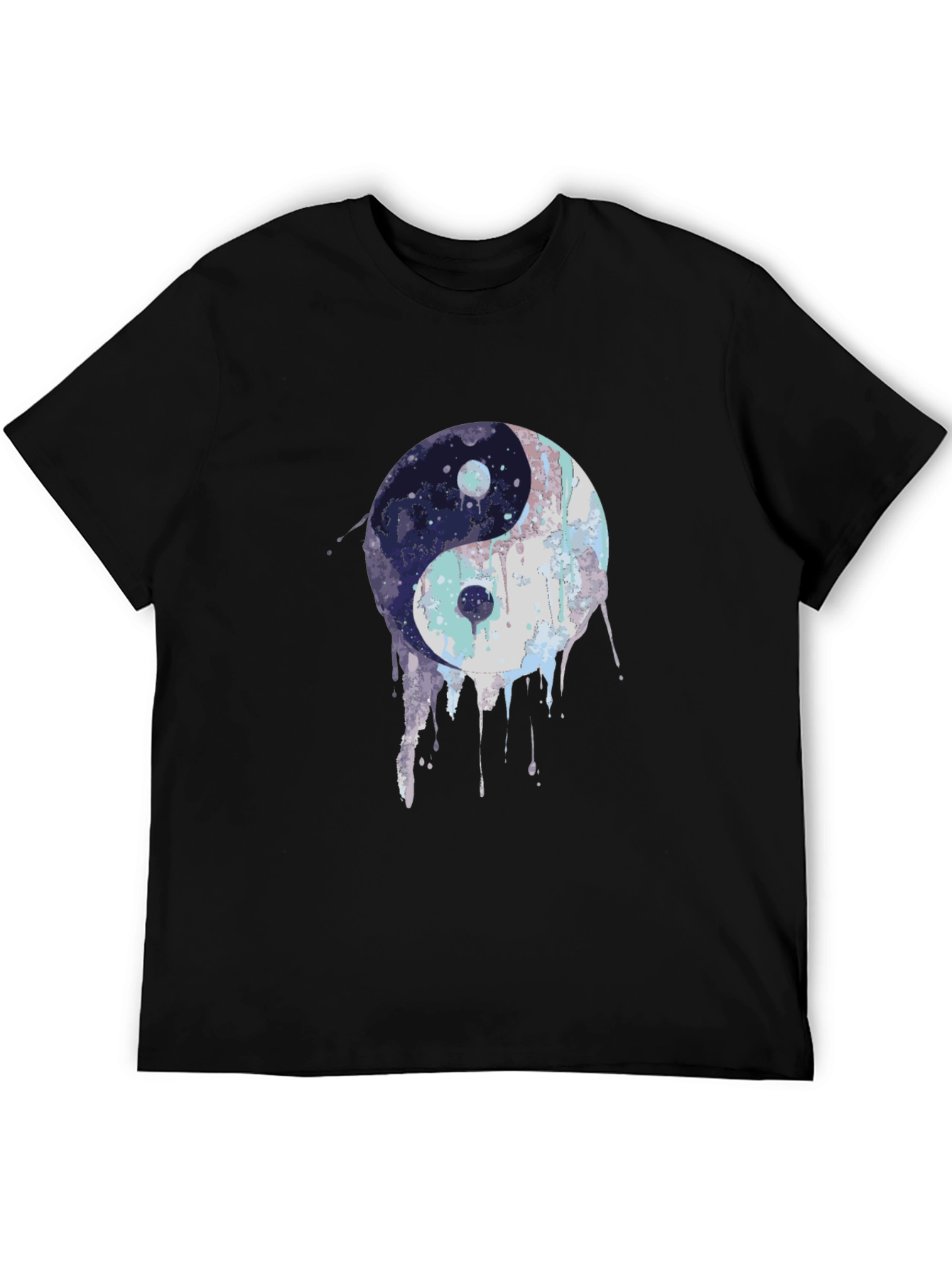 Black Yin Yang Graphic Black T-Shirt view 5