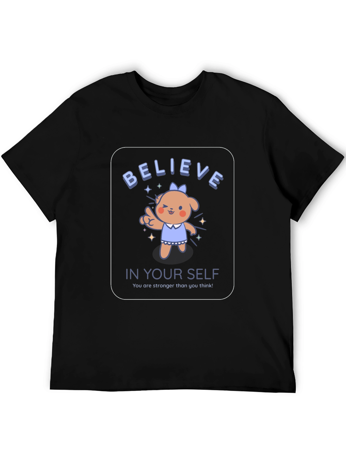 Black Believe In Yourself Graphic Tee view 5