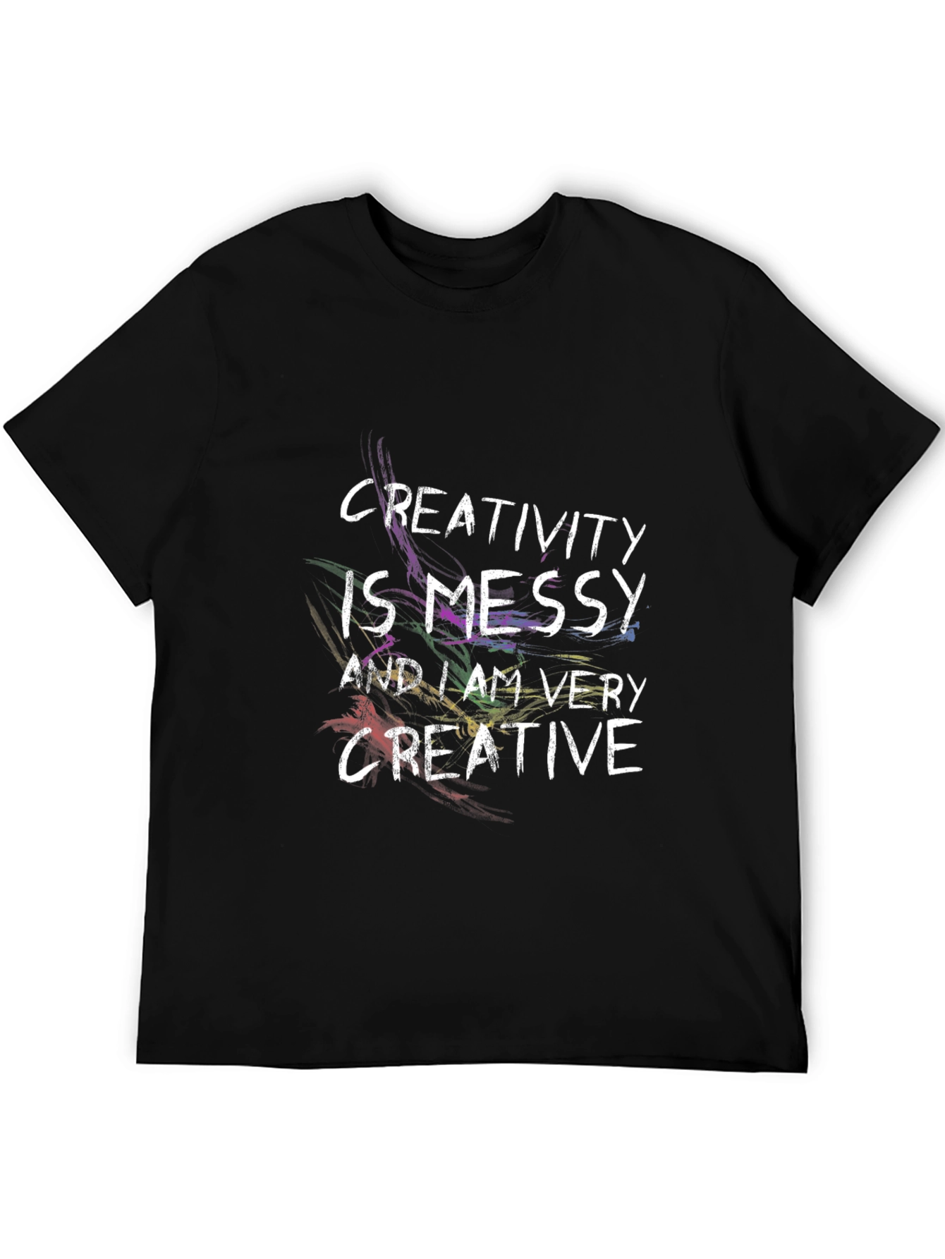 Black Creativity is Messy T-Shirt - Mens Black Tee view 5