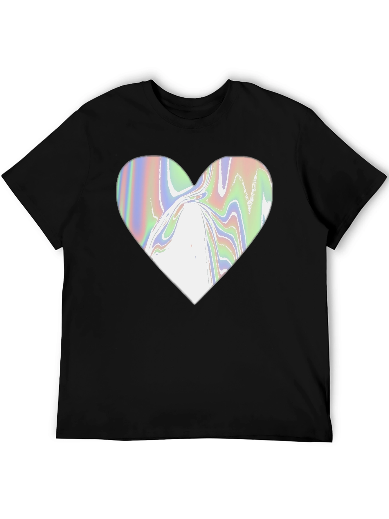 Black Abstract Heart Graphic Tee - Modern Black T-Shirt view 5