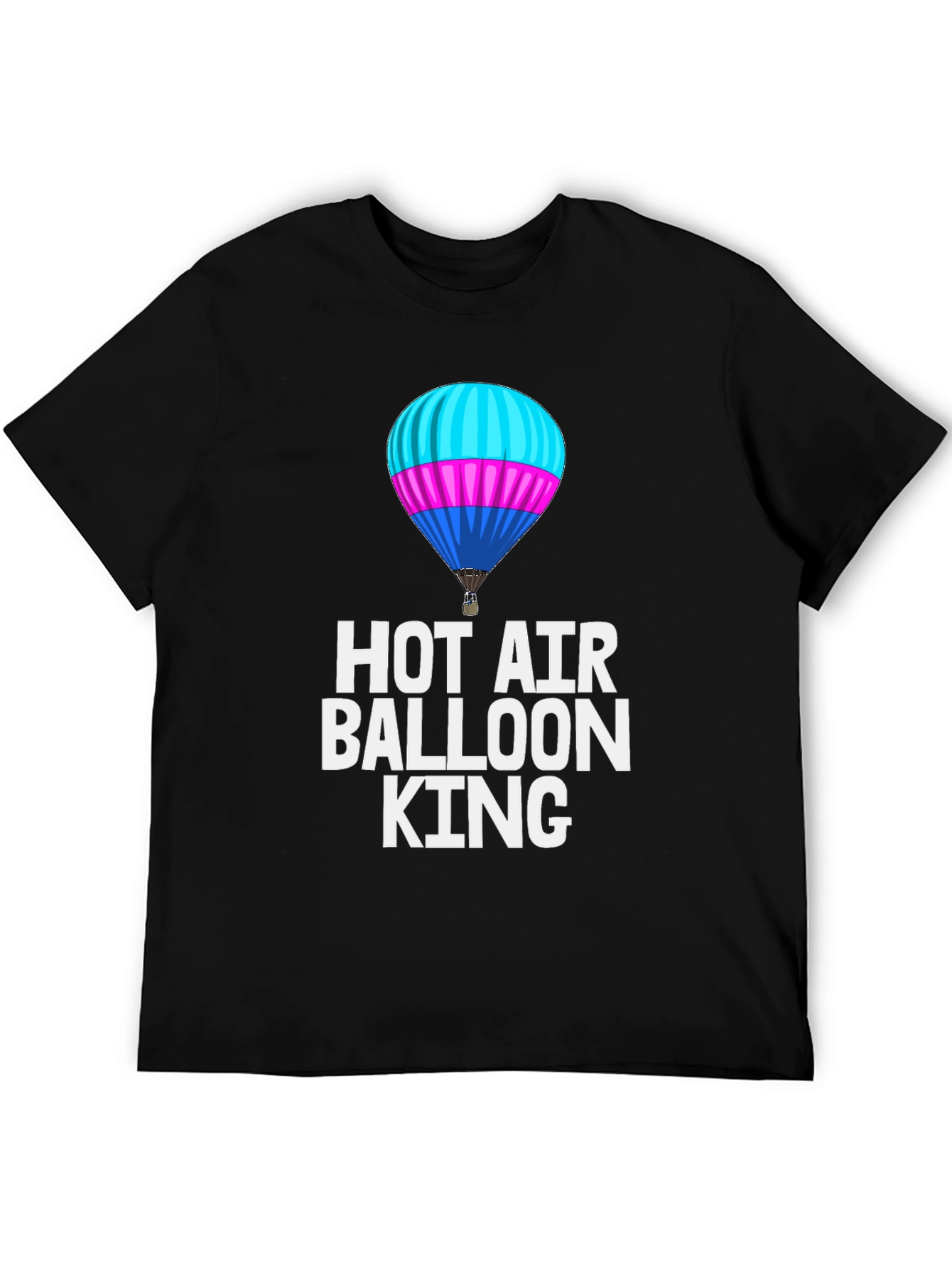 Black Hot Air Balloon King Black T-Shirt view 5