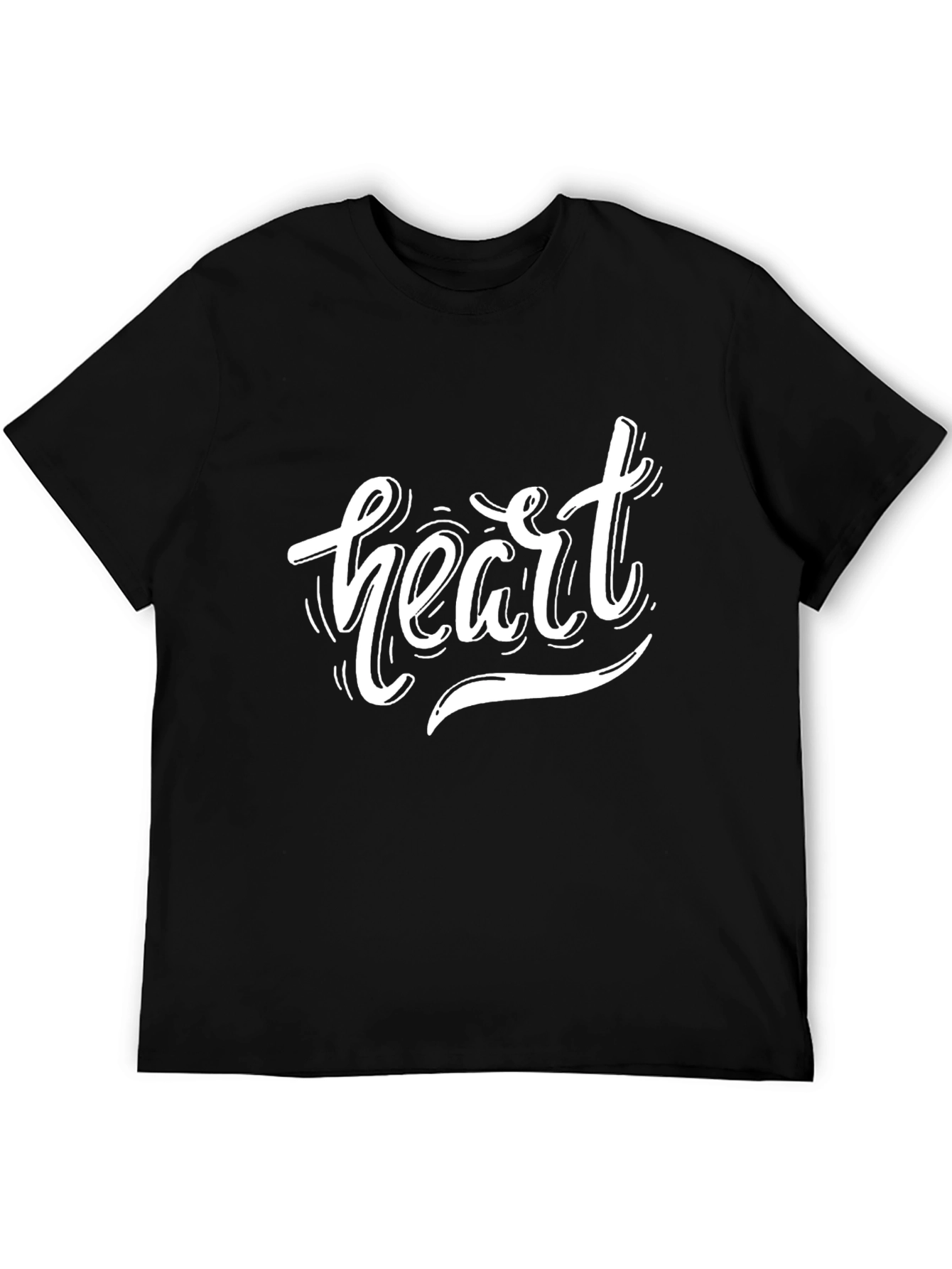Black Heart Graphic Black T-Shirt, Stylish Men's Tee view 5