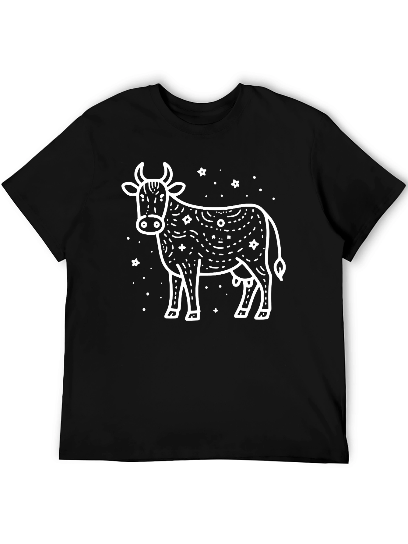 Black Black Cow Graphic Tee - Unisex Cotton T-Shirt view 5