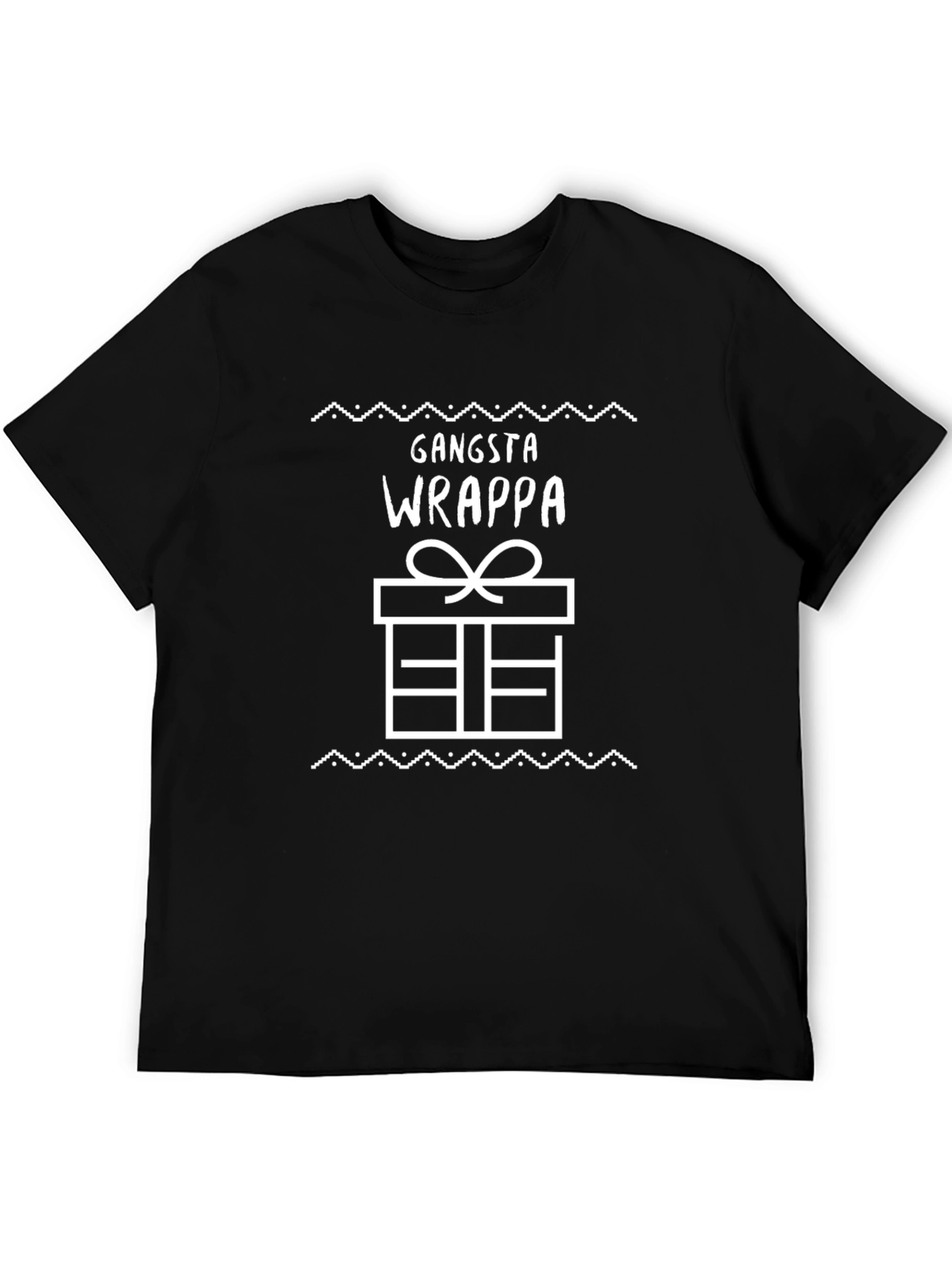 Black Gangsta Wrappa Graphic Tee - Holiday Gift Shirt view 5